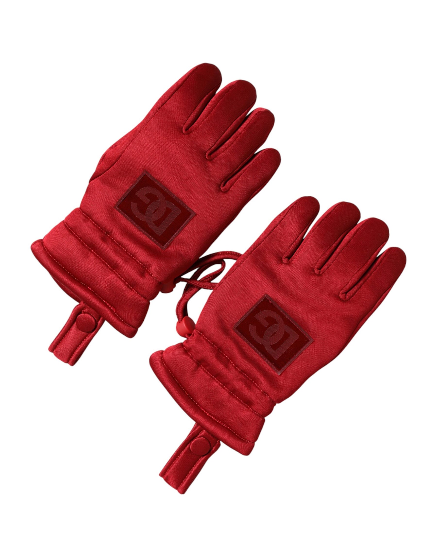 Dolce & Gabbana Red Viscose Motorcycle Biker Mitten Gloves | Regal Royce