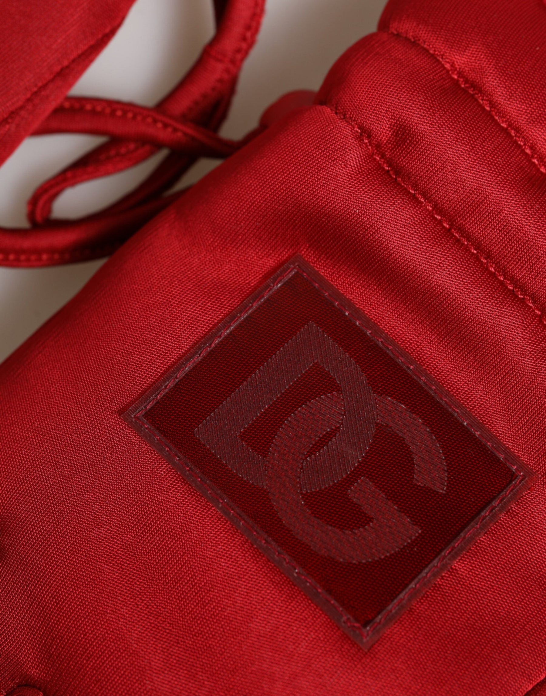 Dolce & Gabbana Red Viscose Motorcycle Biker Mitten Gloves | Regal Royce