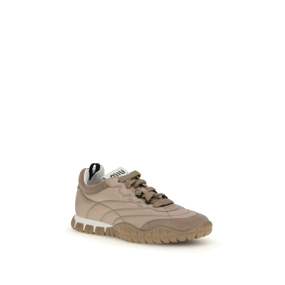 Miu Miu Brown Recycled Polyamide Athletic Sneakers