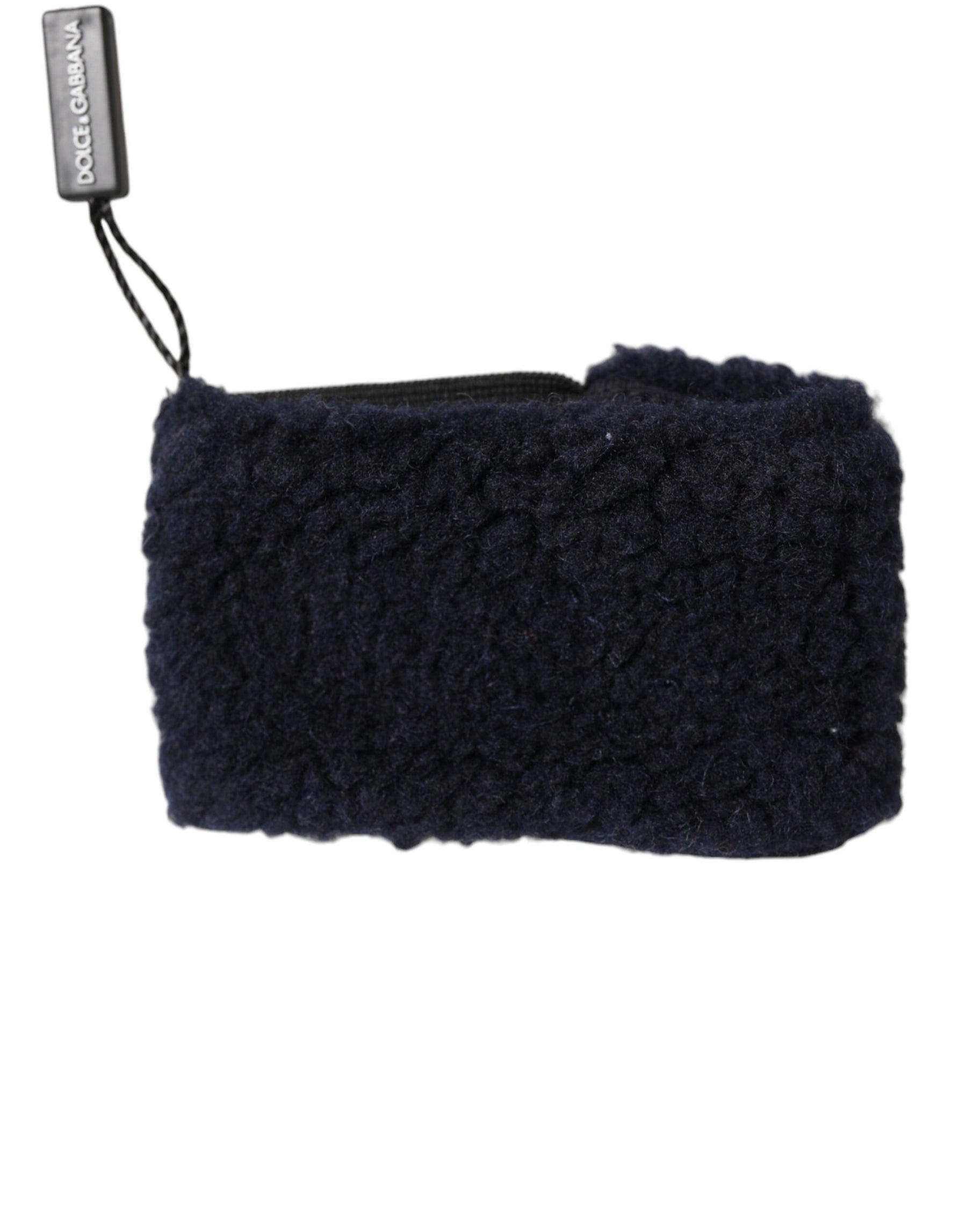 Dolce & Gabbana Black Wool Knitted Sweatbands Men Wristband | Regal Royce