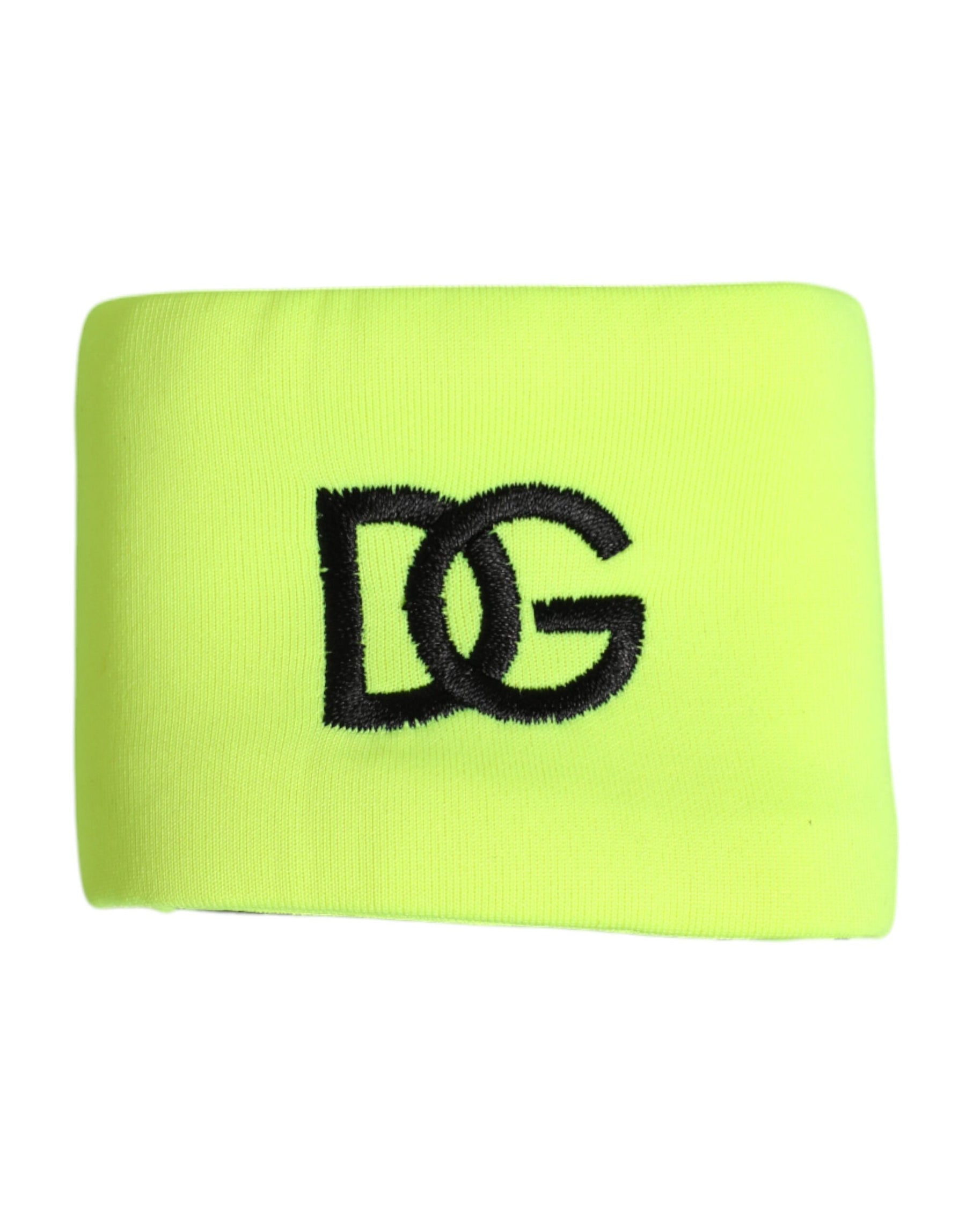 Dolce & Gabbana Yellow Green Silk DG Logo Men Wristband | Regal Royce