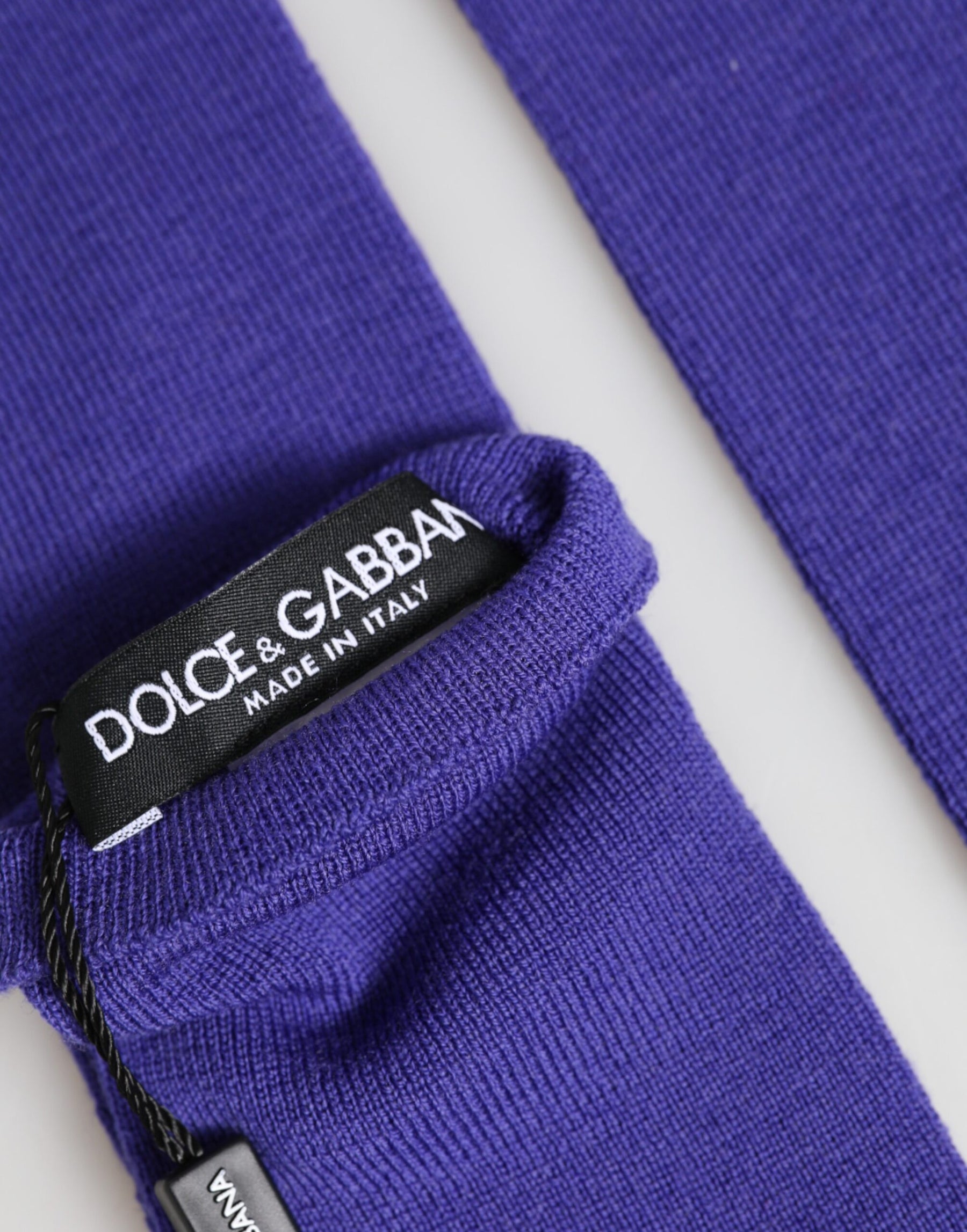 Dolce & Gabbana Violet Wool Fingerless Elbow Length Mitten Gloves | Regal Royce
