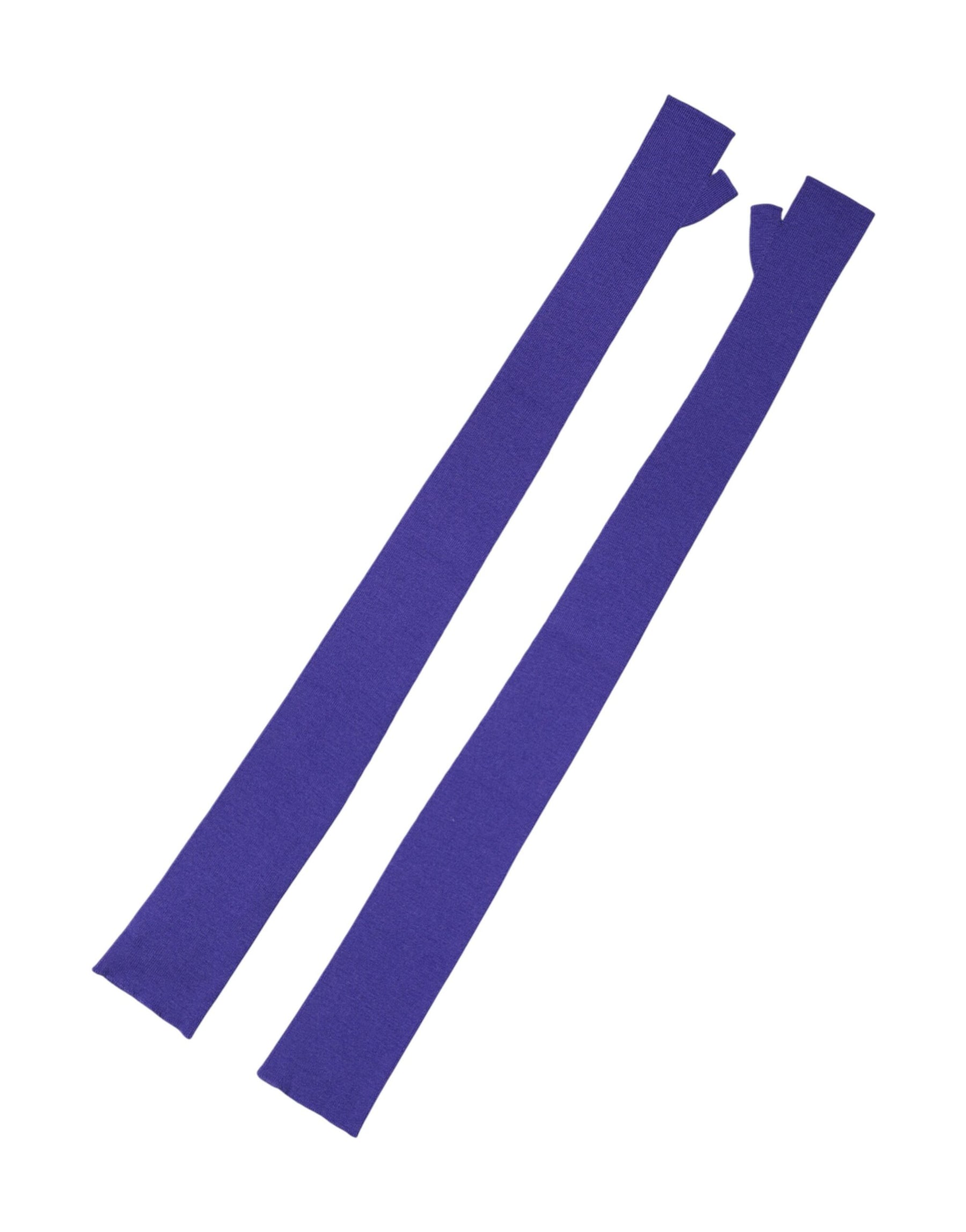 Dolce & Gabbana Violet Wool Fingerless Elbow Length Mitten Gloves | Regal Royce