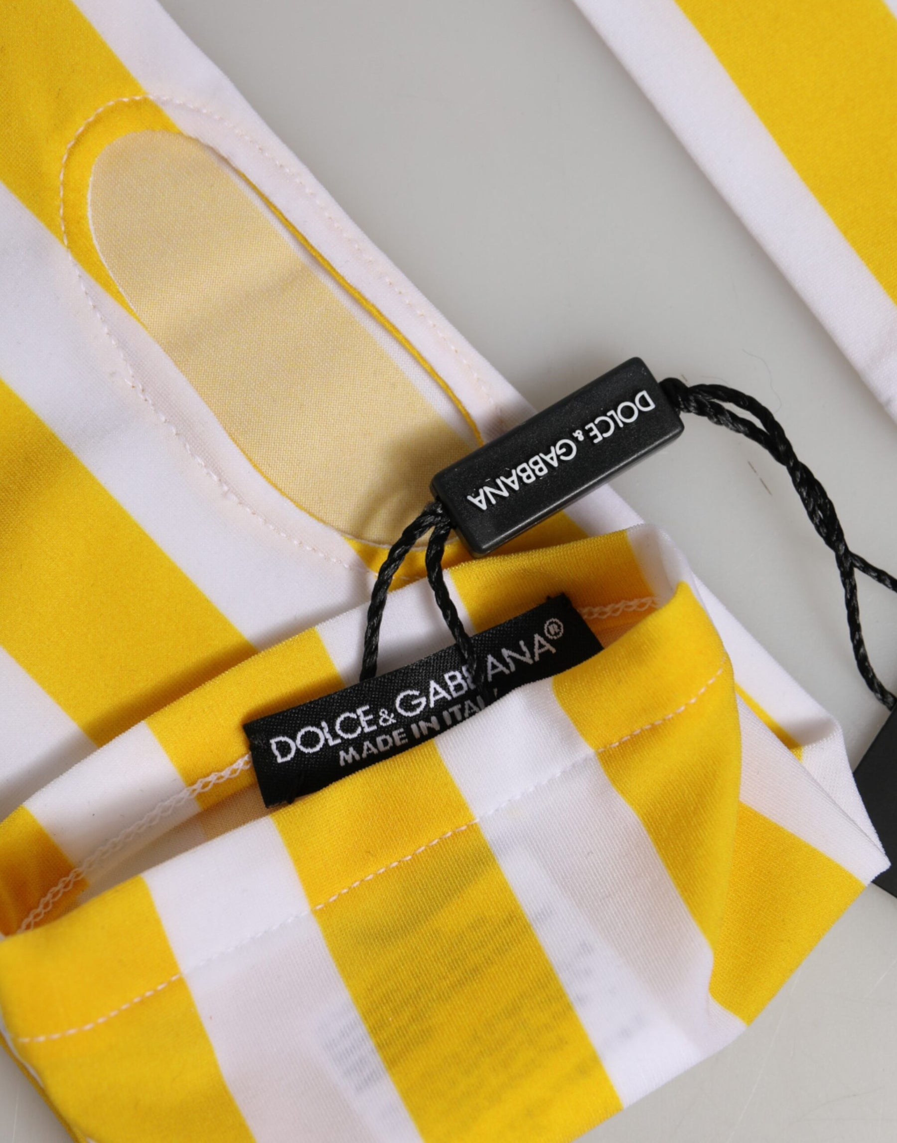 Dolce & Gabbana Yellow White Nylon Fingerless Wrist Length Gloves | Regal Royce