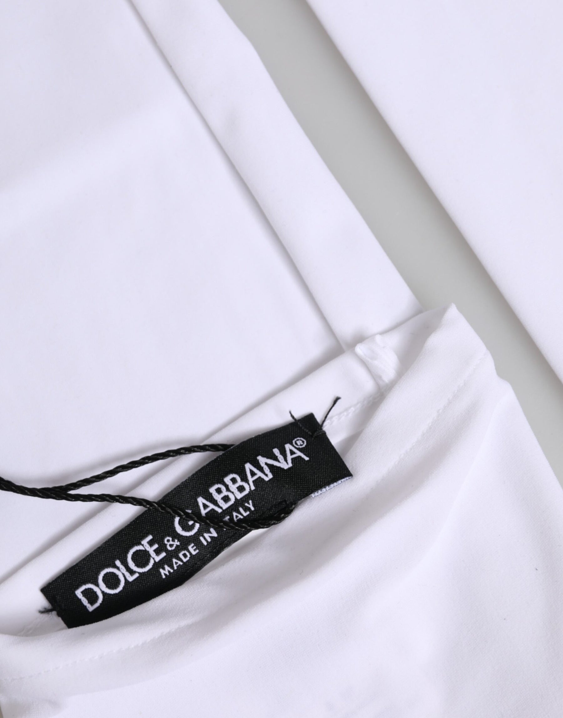 Dolce & Gabbana White Nylon Fingerless Elbow Length Mitten Gloves | Regal Royce