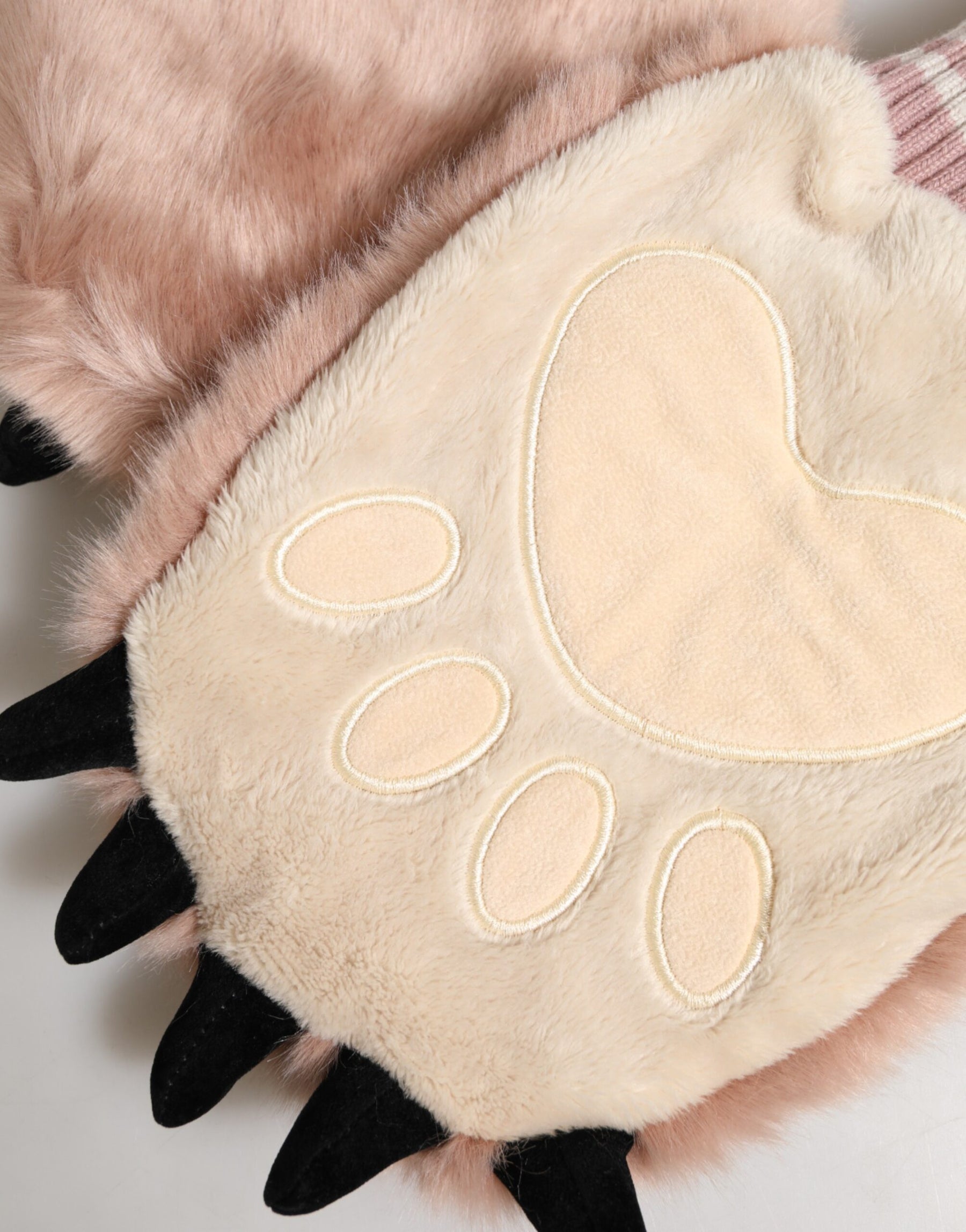 Dolce & Gabbana Brown Acrylic Knitted Fur Wrist Mitten Gloves | Regal Royce