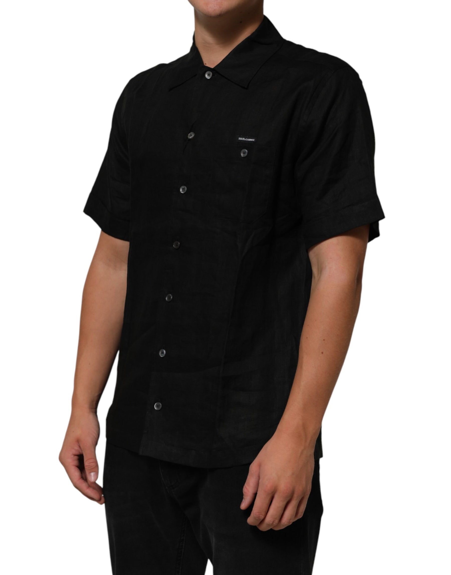 Carhartt Wip Black Linen Collared Short Sleeve Polo Shirt | Regal Royce