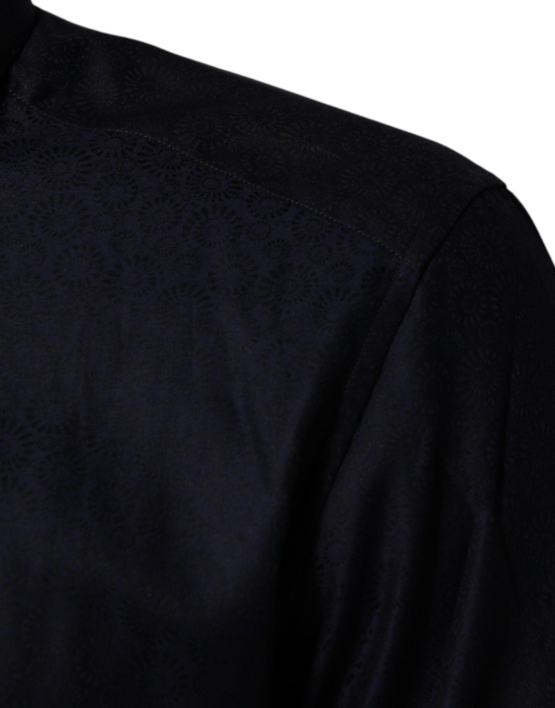 Dolce & Gabbana Blue Cotton Collared Long Sleeve GOLD Men Dress Shirt | Regal Royce