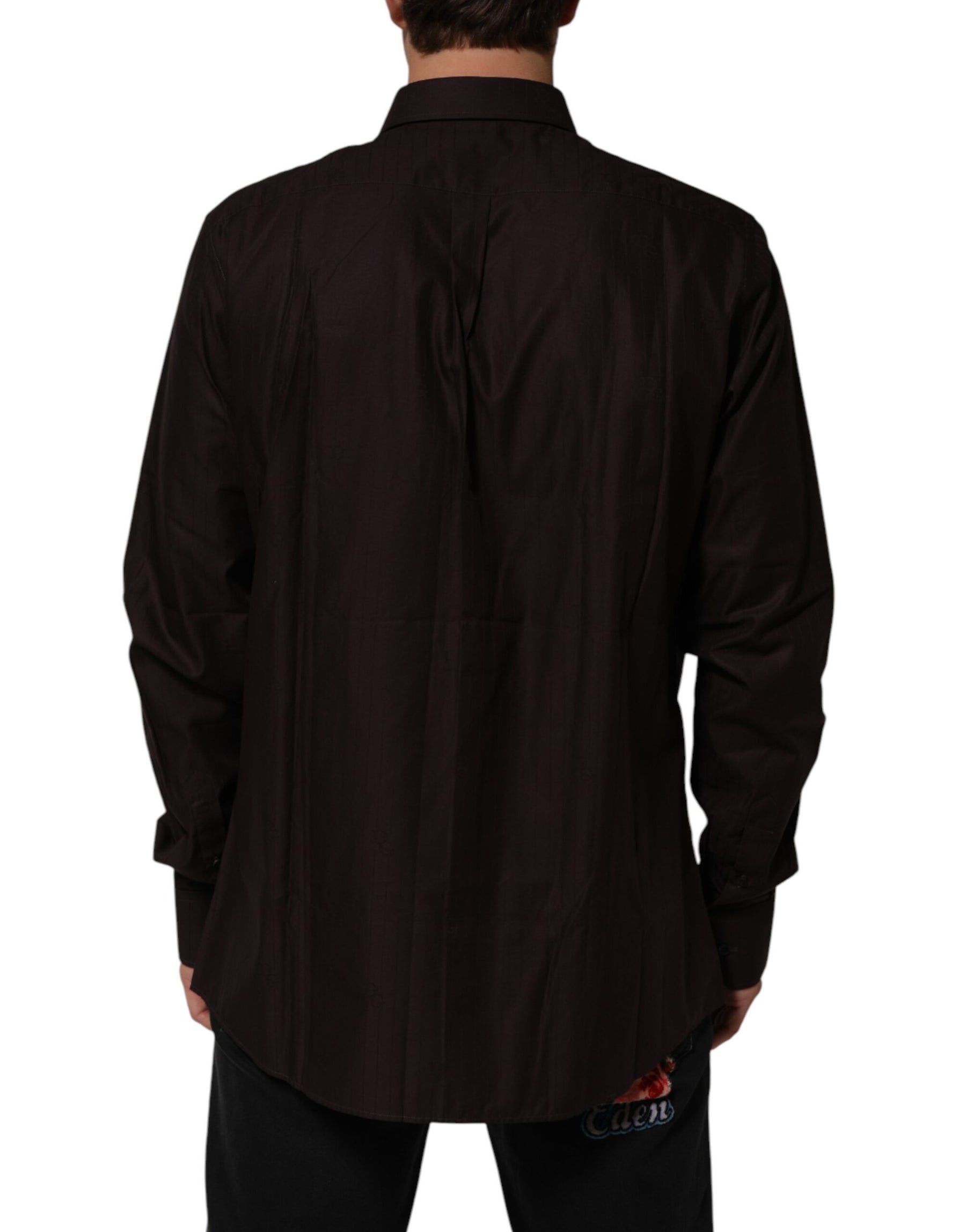 Dolce & Gabbana Brown Cotton LongSleeve MARTINI Dress  Shirt | Regal Royce