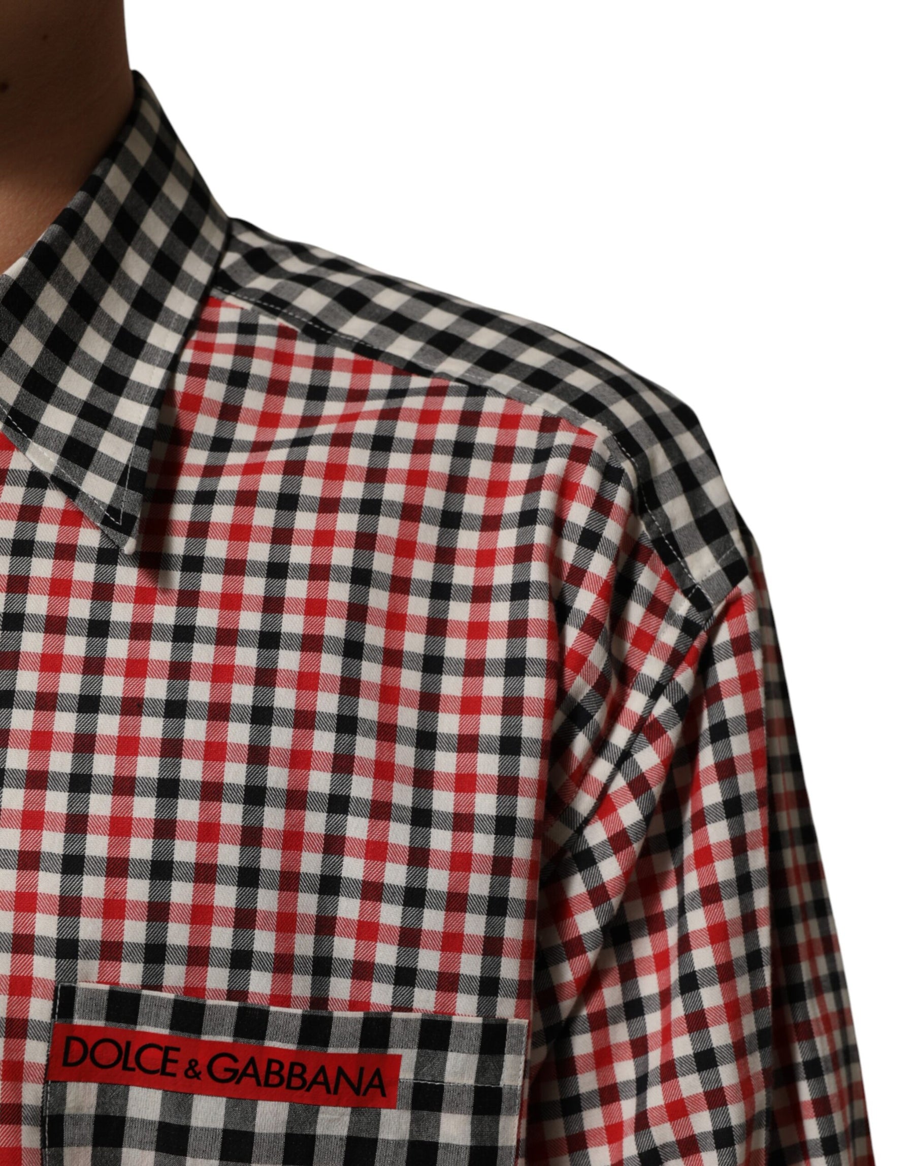 Dolce & Gabbana Multicolor Cotton Collared Checkered Shirt | Regal Royce