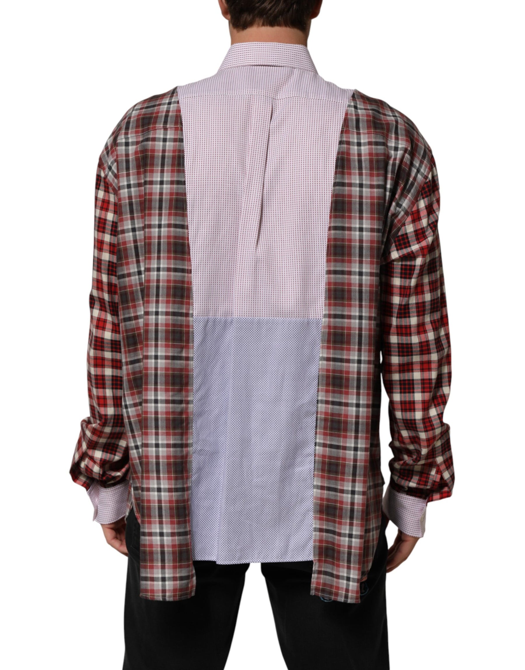 Dolce & Gabbana Multicolor Cotton Collared Checkered Shirt | Regal Royce