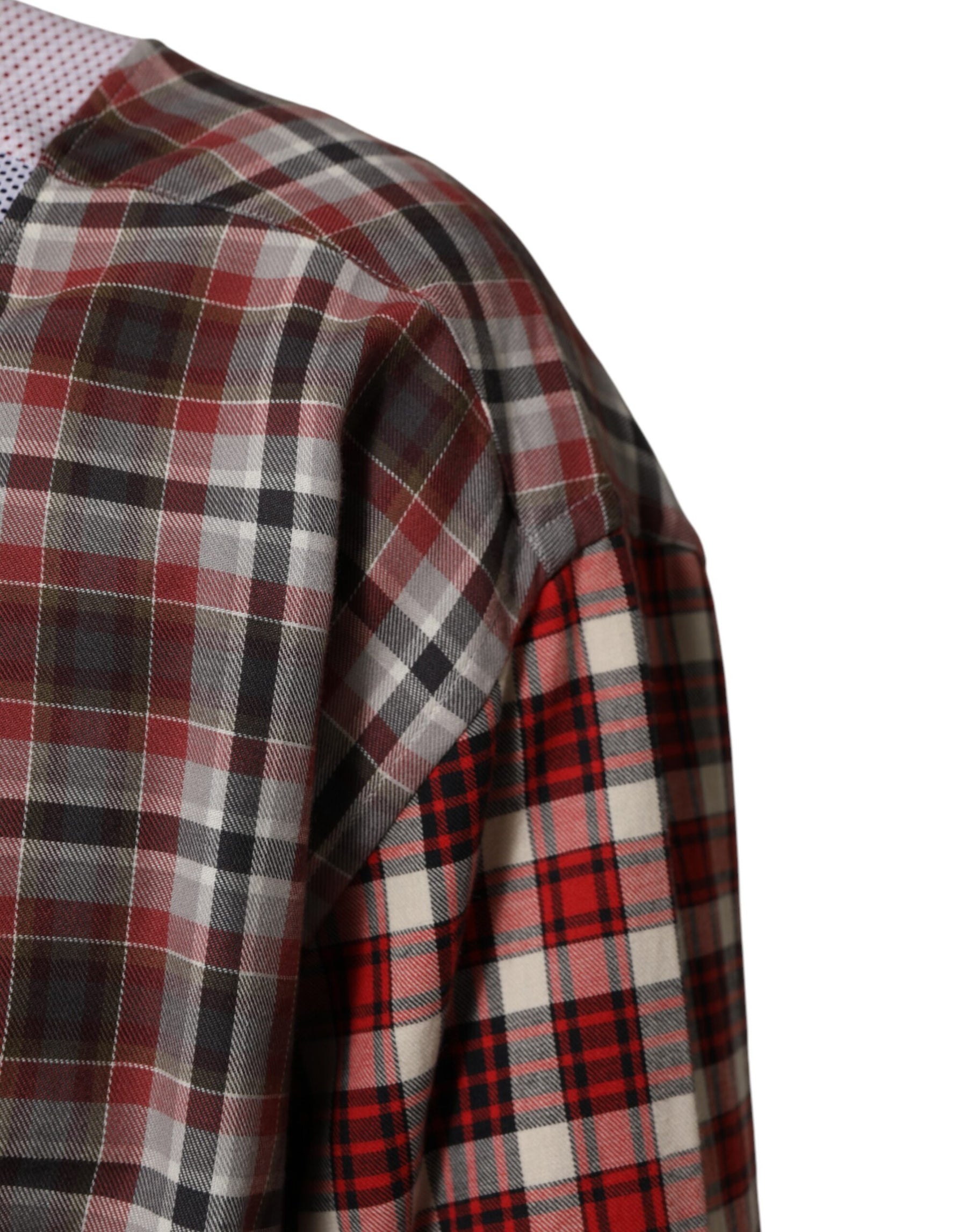 Dolce & Gabbana Multicolor Cotton Collared Checkered Shirt | Regal Royce