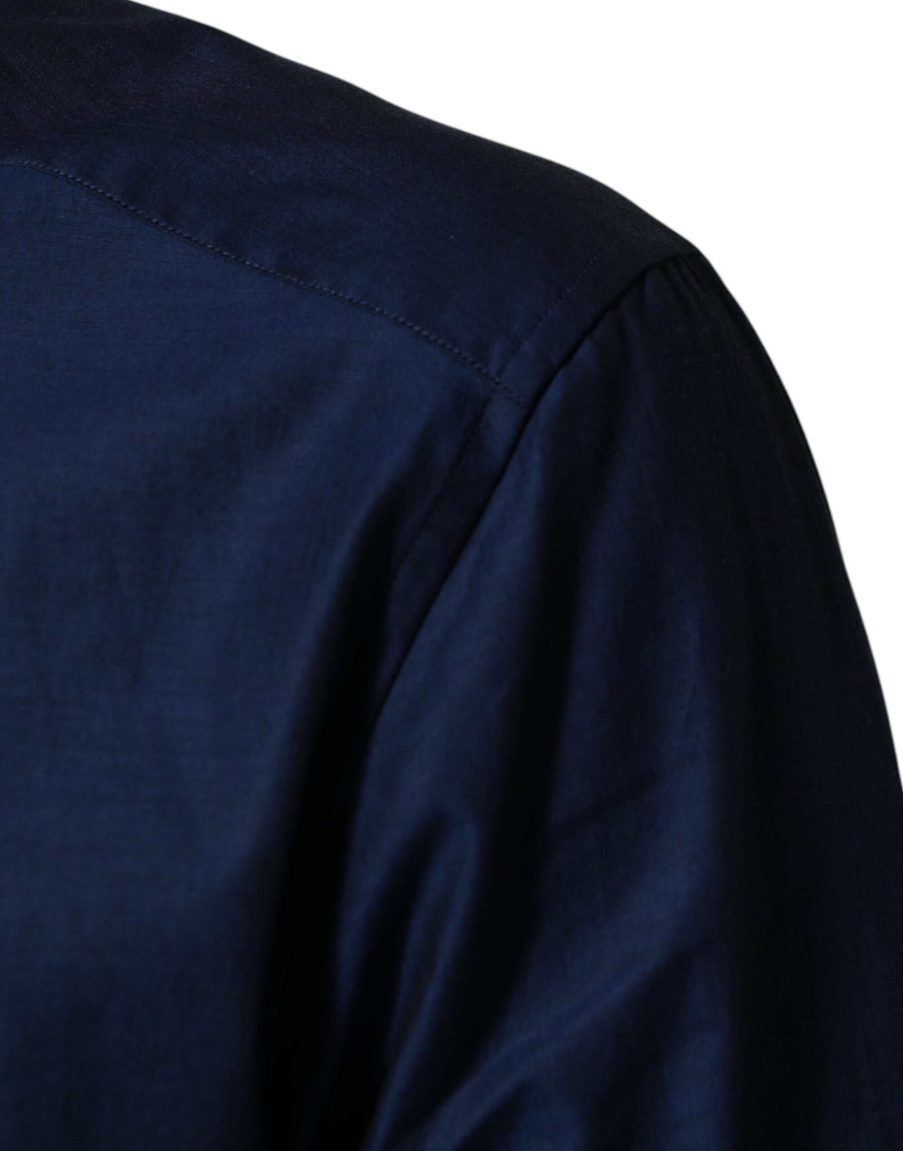 Dolce & Gabbana Blue Cotton Collared Men GOLD Dress Shirt | Regal Royce