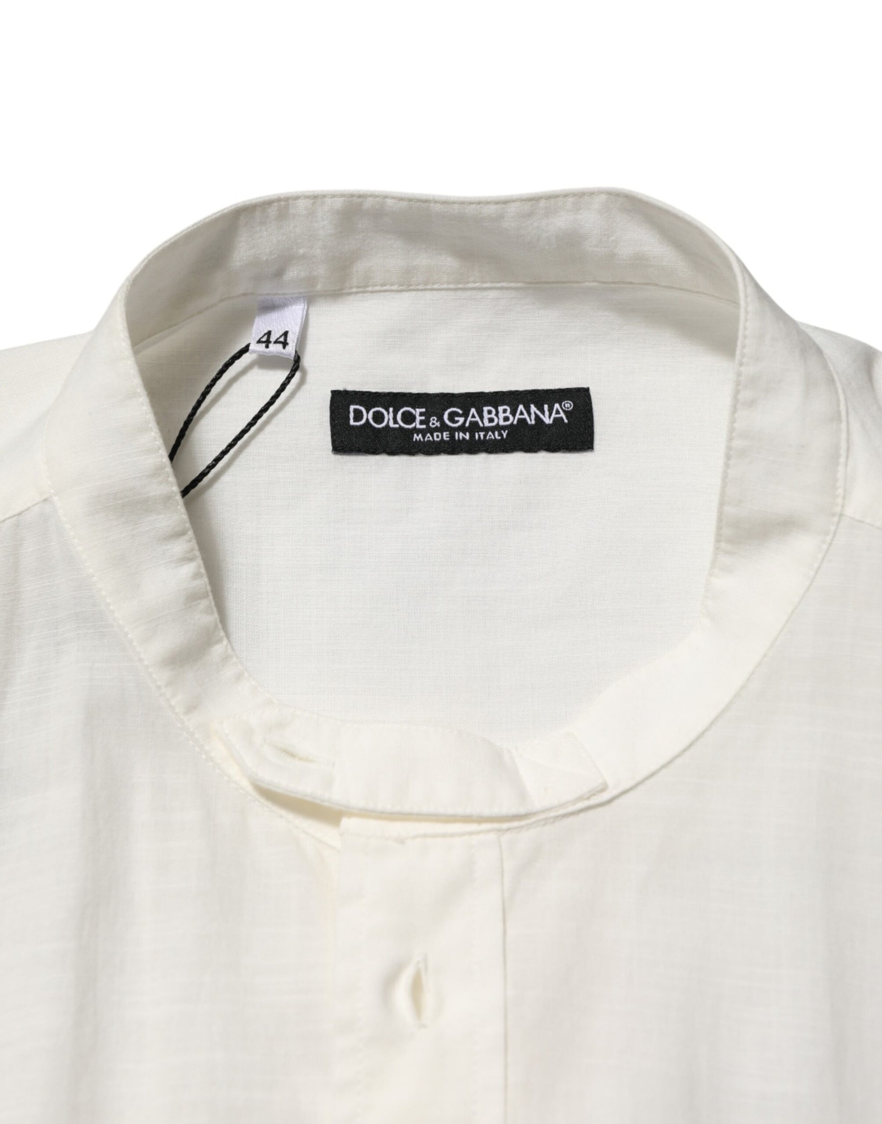 Dolce & Gabbana White Cotton Floral Print Button Down Shirt | Regal Royce