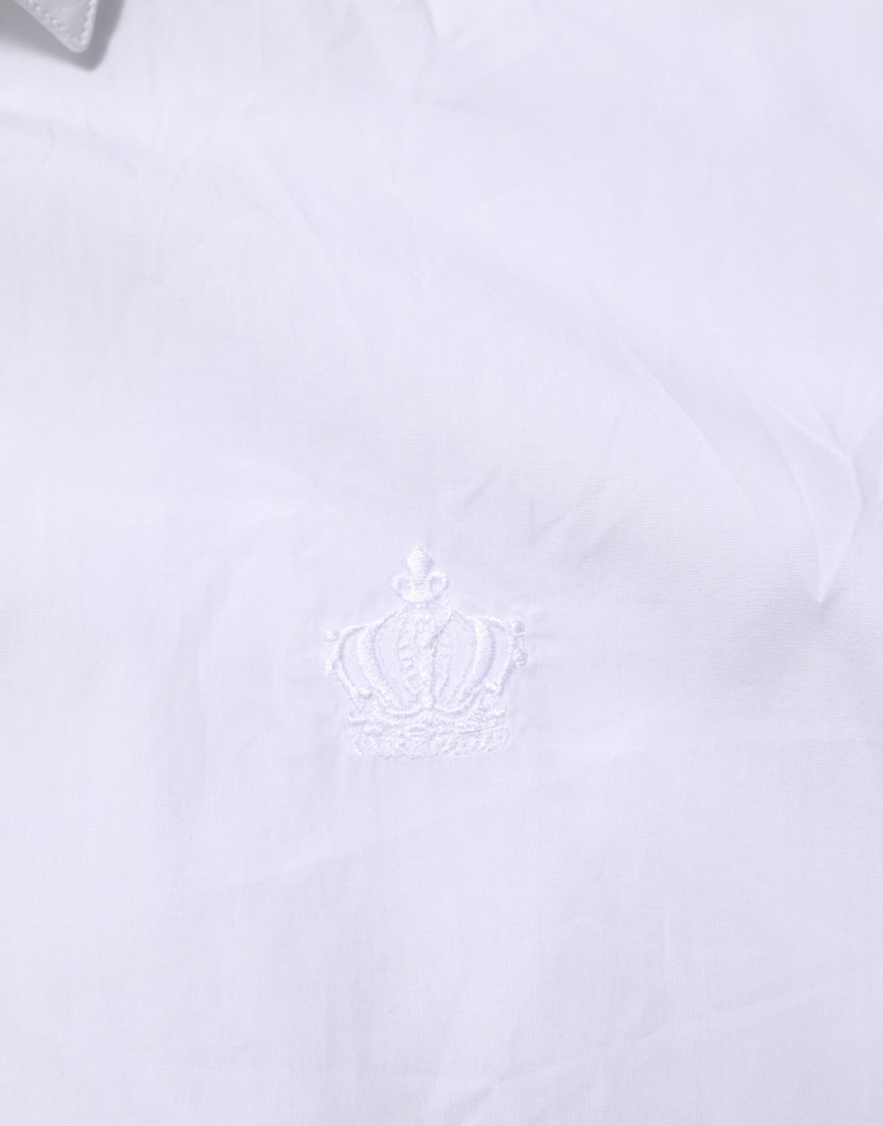 Dolce & Gabbana White Cotton Collared Men MARTINI Dress Shirt | Regal Royce