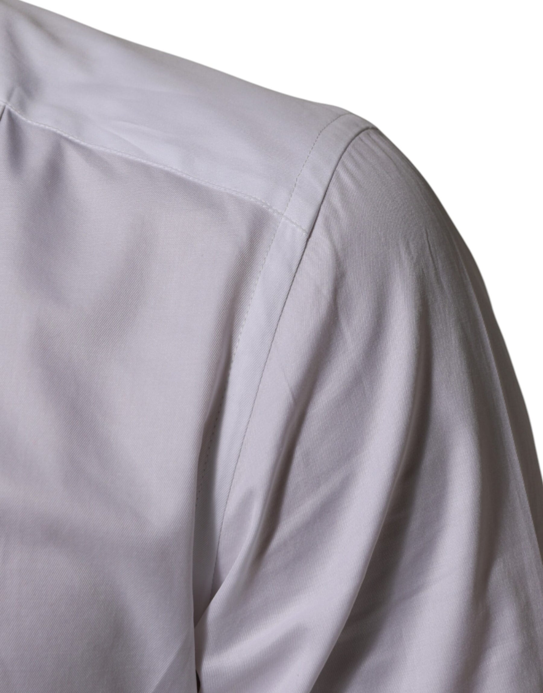 Dolce & Gabbana White Cotton Collared Bib GOLD Dress Shirt | Regal Royce