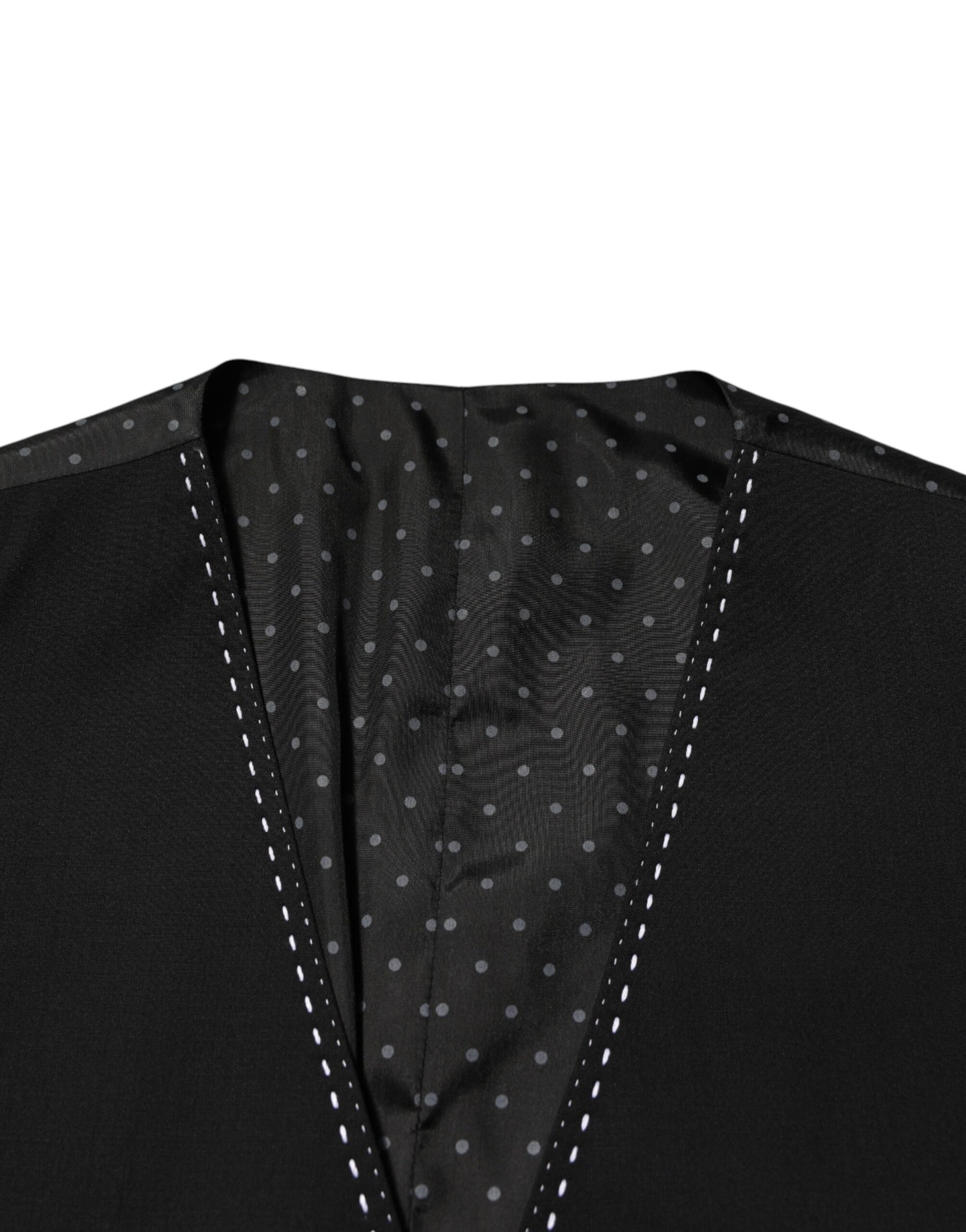Dolce & Gabbana Black Wool Dress Formal Men Waistcoat Vest | Regal Royce