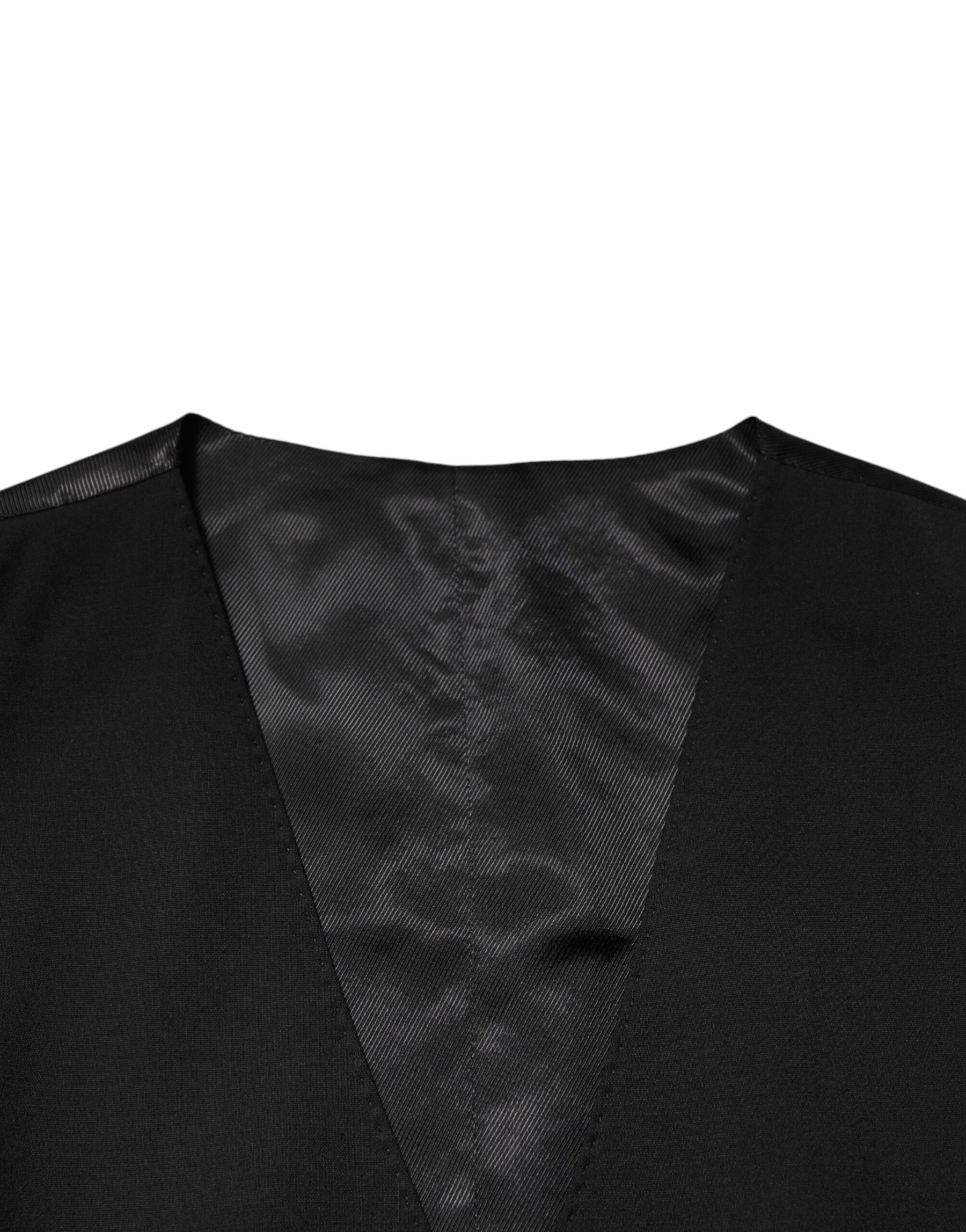 Dolce & Gabbana Black Polyester Dress Formal Waistcoat Vest | Regal Royce