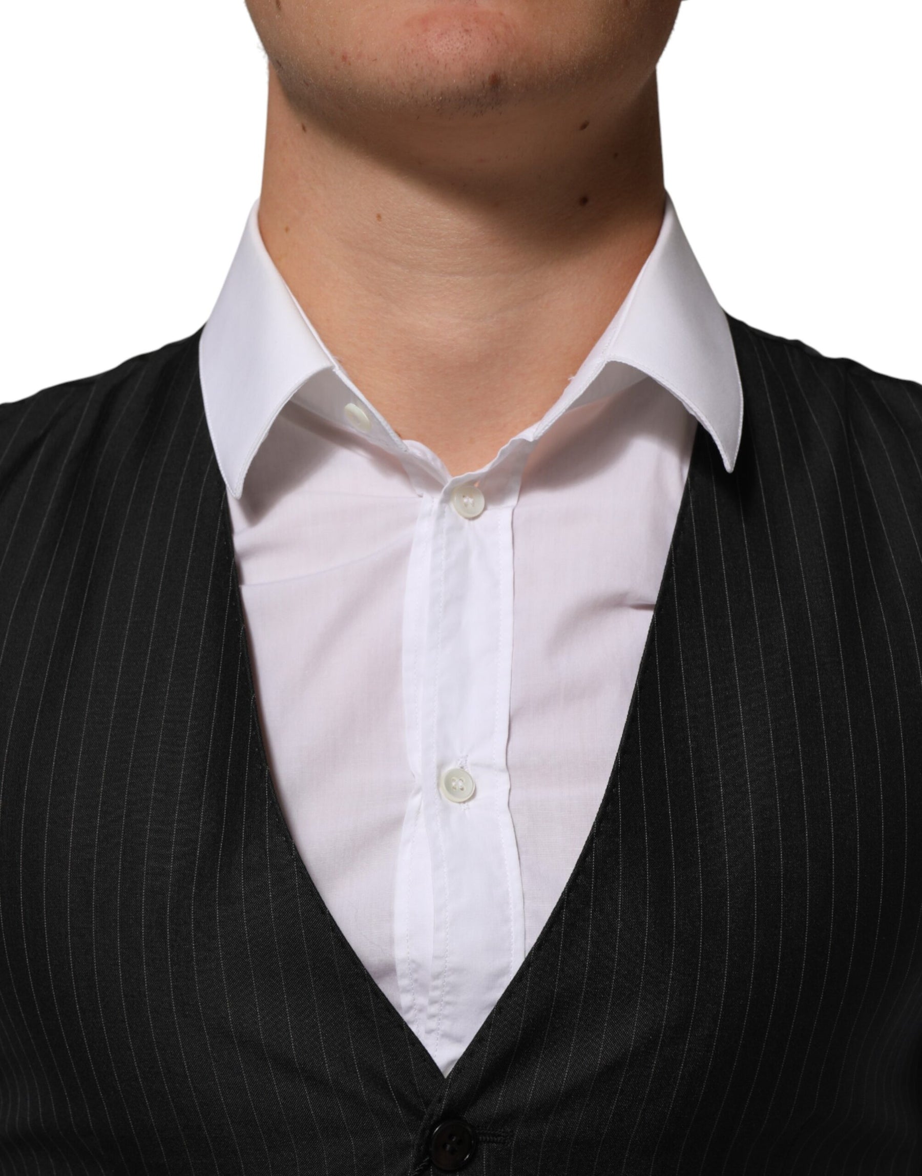 Dolce & Gabbana Black Wool Men Dress Formal Waistcoat Vest | Regal Royce