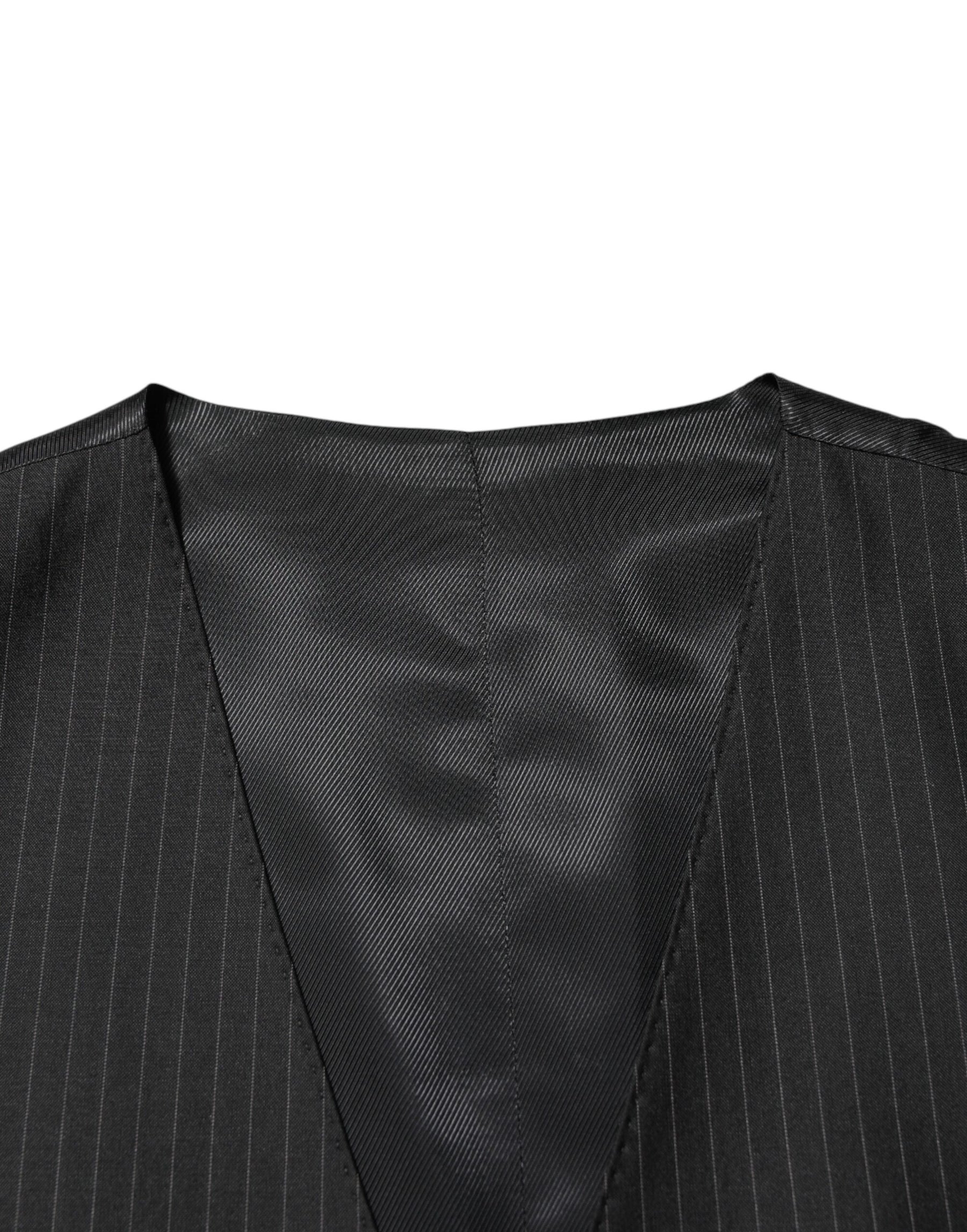 Dolce & Gabbana Black Wool Men Dress Formal Waistcoat Vest | Regal Royce