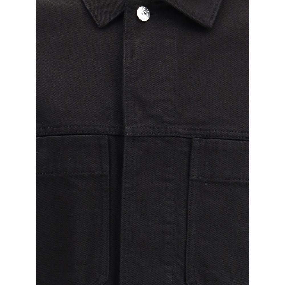 Stone Island Black Cotton Coat