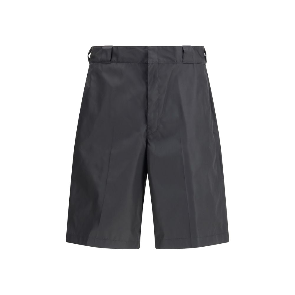 Prada Black Recycled Polyamide Bermuda Shorts | Regal Royce