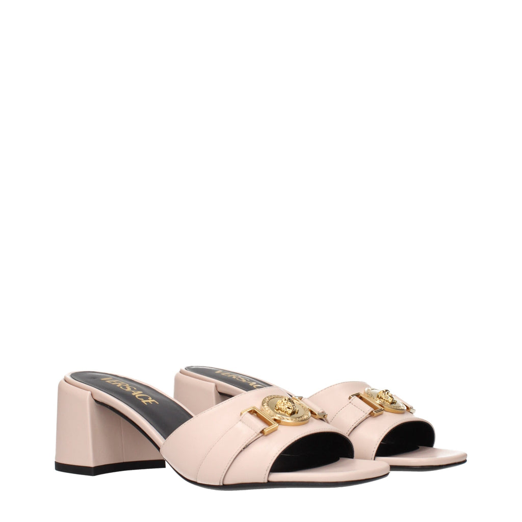 Versace Pink Leather Platform Sandals