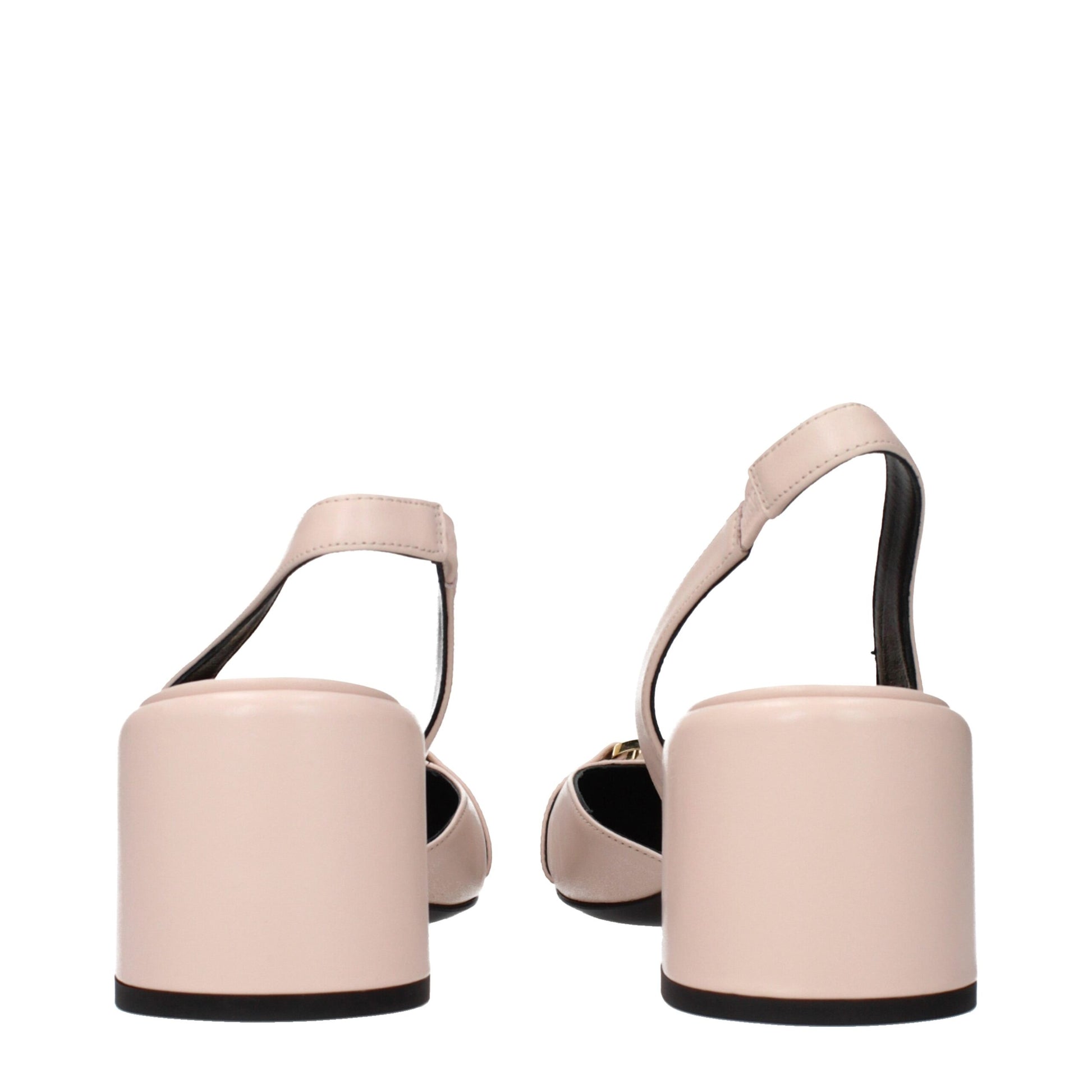 Versace Pink Leather Mid Heel Pumps