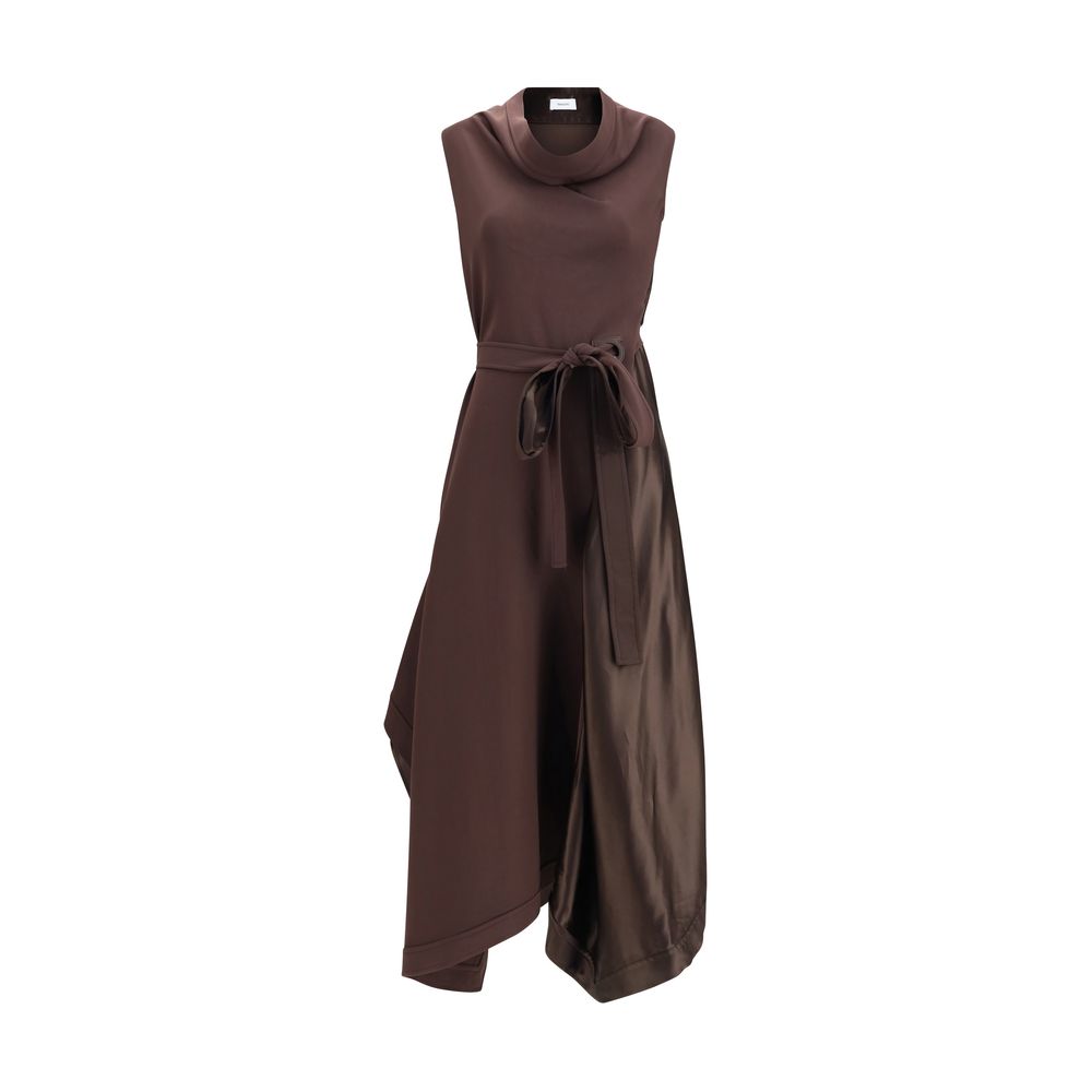 Ferragamo Brown Viscose Cocktail Dress