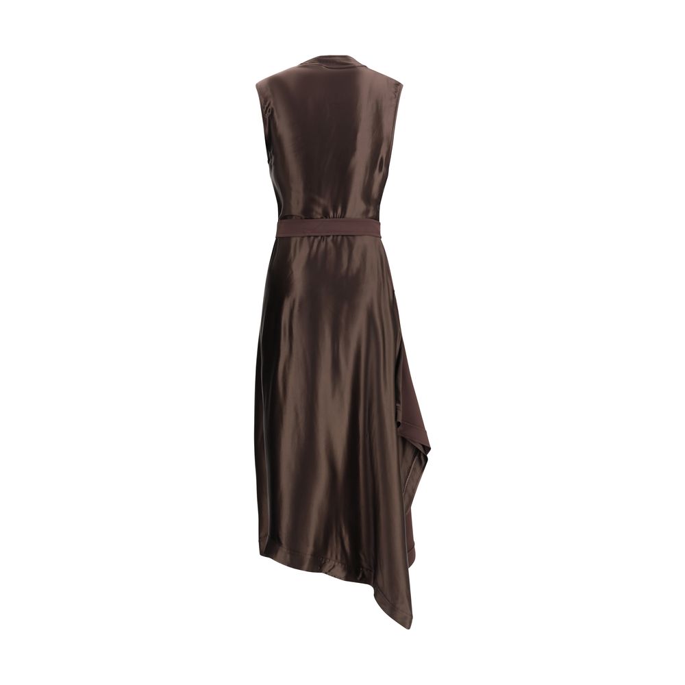 Ferragamo Brown Viscose Cocktail Dress
