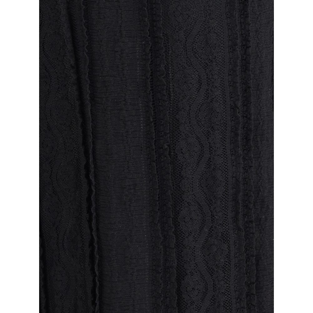 Charo Ruiz Black Cotton Casual Dress