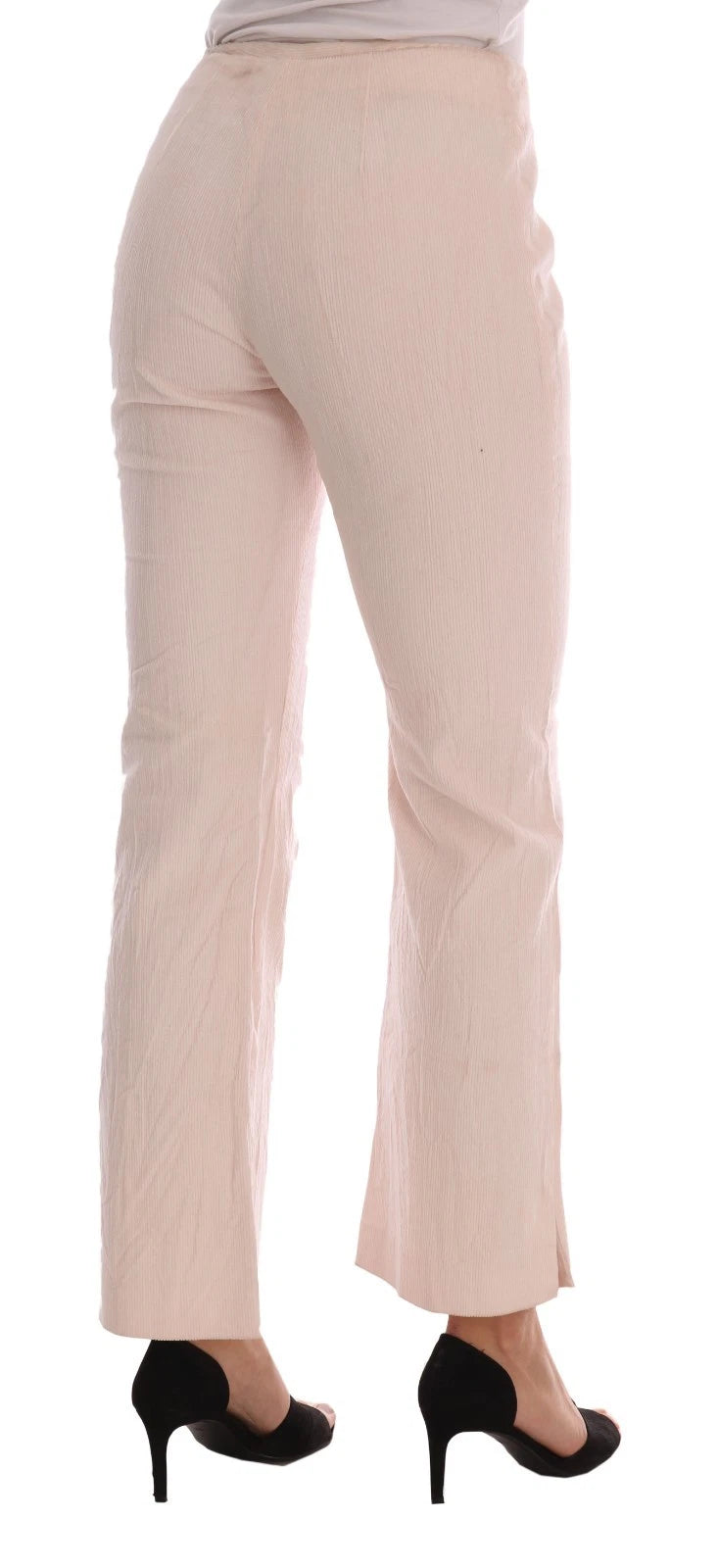 Ermanno Scervino Beige Cotton Stretch Straight Trousers Pants | Regal Royce