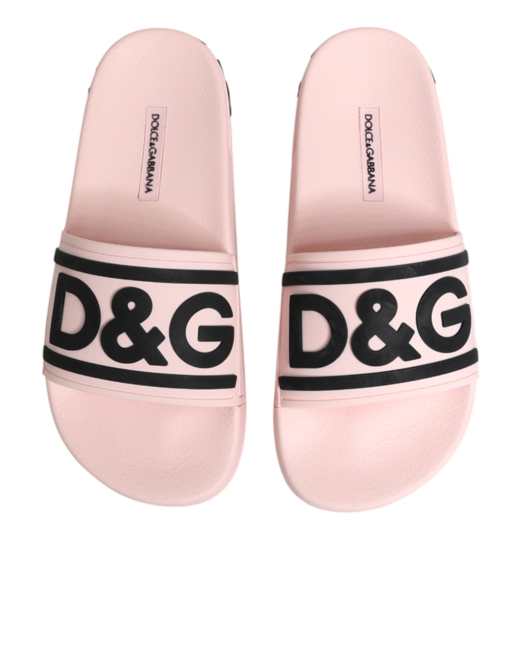 Dolce & Gabbana Pink Rubber Slides Sandals Beachwear Shoes | Regal Royce