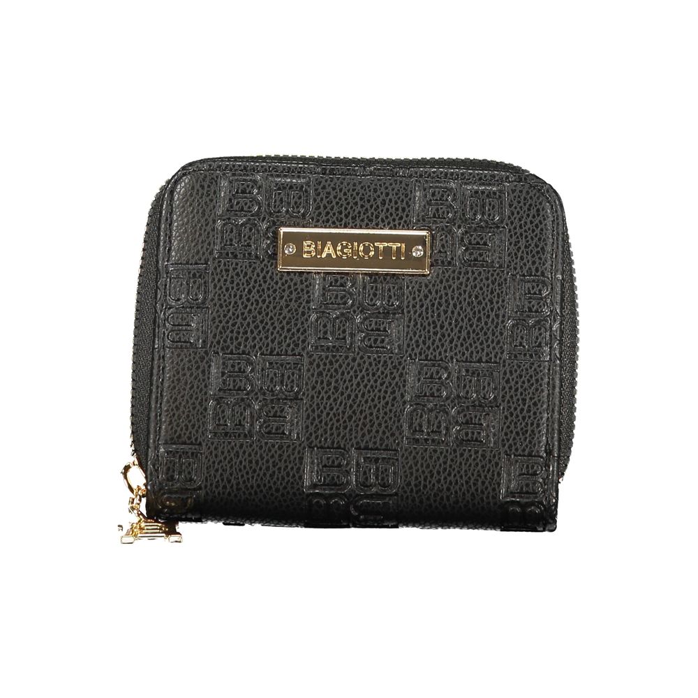 Laura Biagiotti Black Polyurethane Women Wallet | Regal Royce