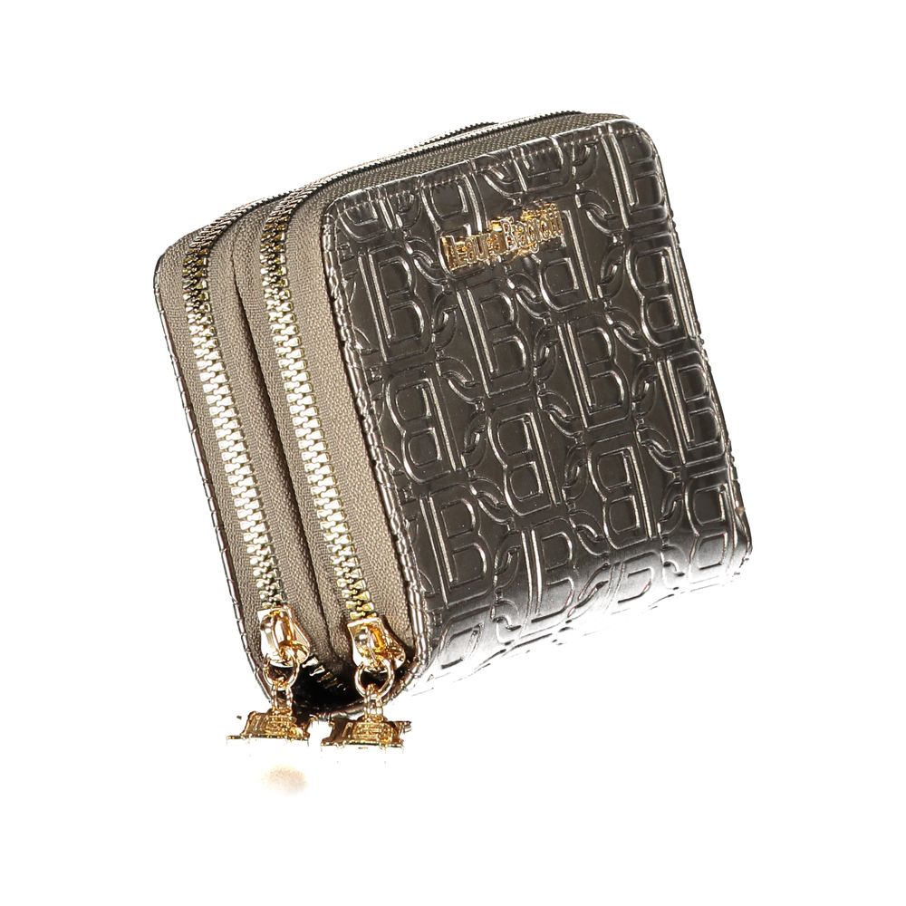 Laura Biagiotti Grigio Polyurethane Women Wallet | Regal Royce