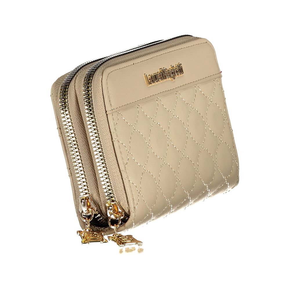 Laura Biagiotti Beige Polyurethane Women Wallet | Regal Royce