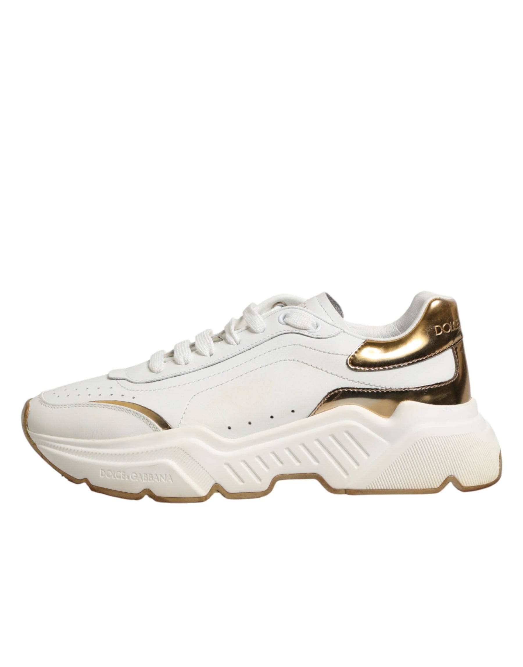 Dolce & Gabbana White Gold Daymaster Low Top Sneakers Shoes | Regal Royce