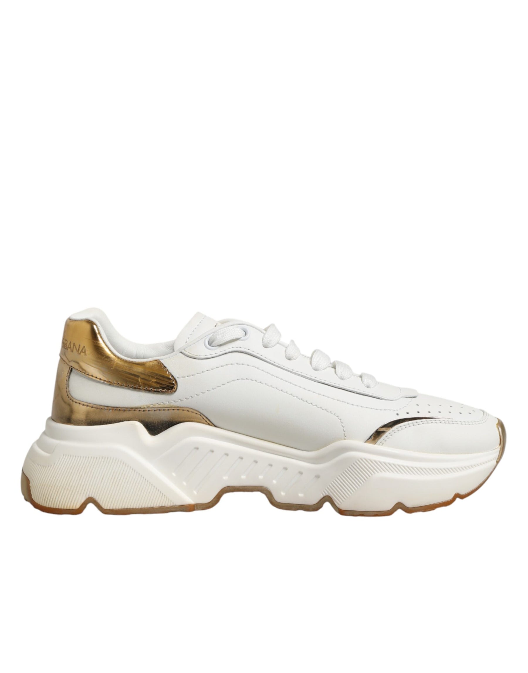Dolce & Gabbana White Gold Daymaster Low Top Sneakers Shoes | Regal Royce