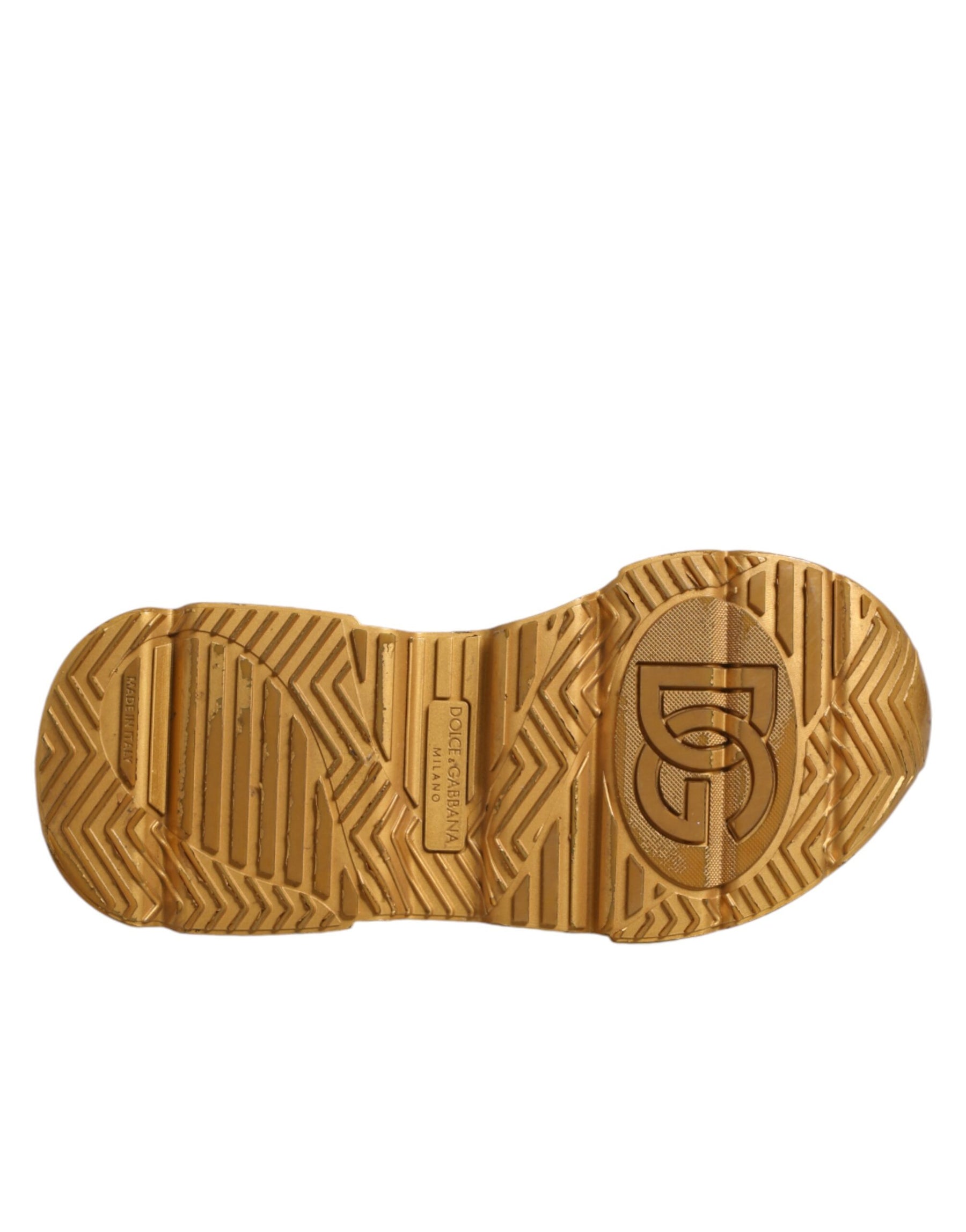 Dolce & Gabbana White Gold Daymaster Low Top Sneakers Shoes | Regal Royce