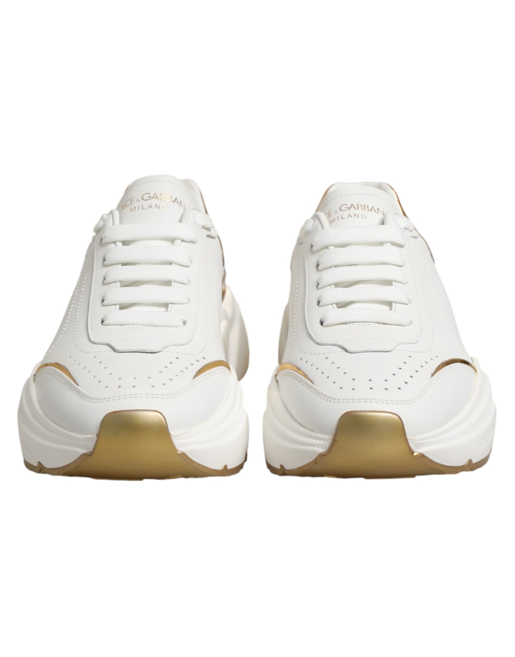 Dolce & Gabbana White Gold Daymaster Low Top Sneakers Shoes | Regal Royce