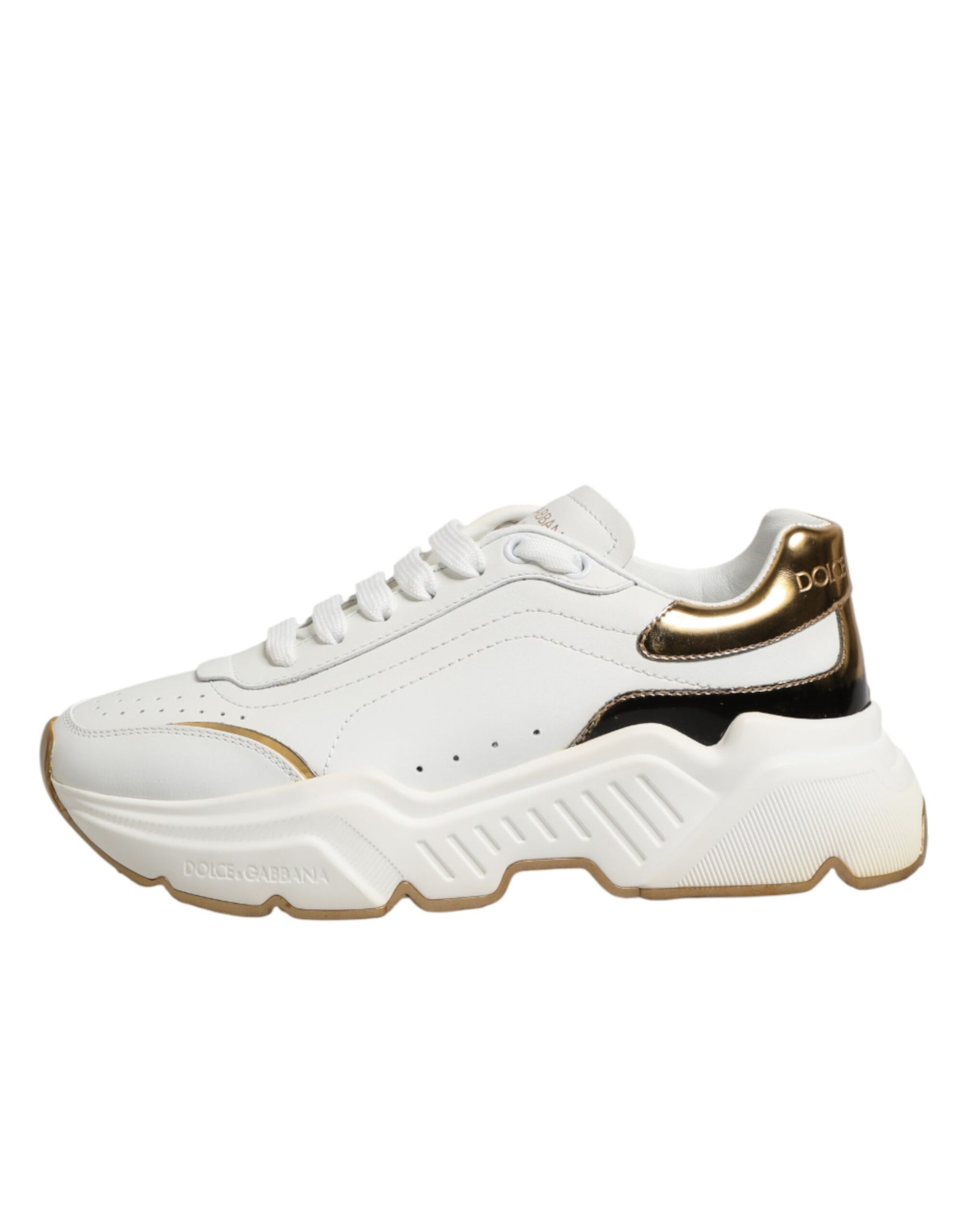 Dolce & Gabbana White Gold Daymaster Low Top Sneakers Shoes | Regal Royce