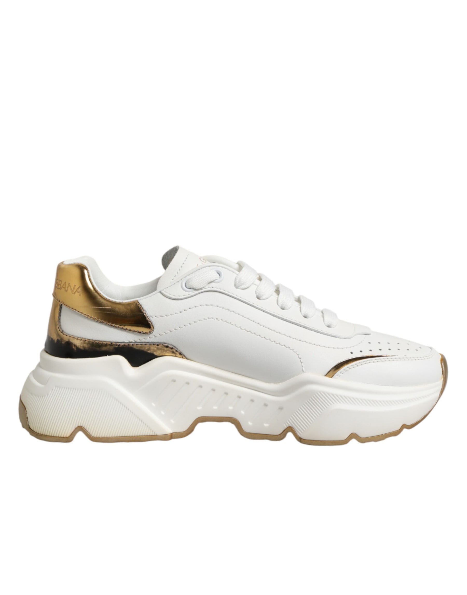 Dolce & Gabbana White Gold Daymaster Low Top Sneakers Shoes | Regal Royce