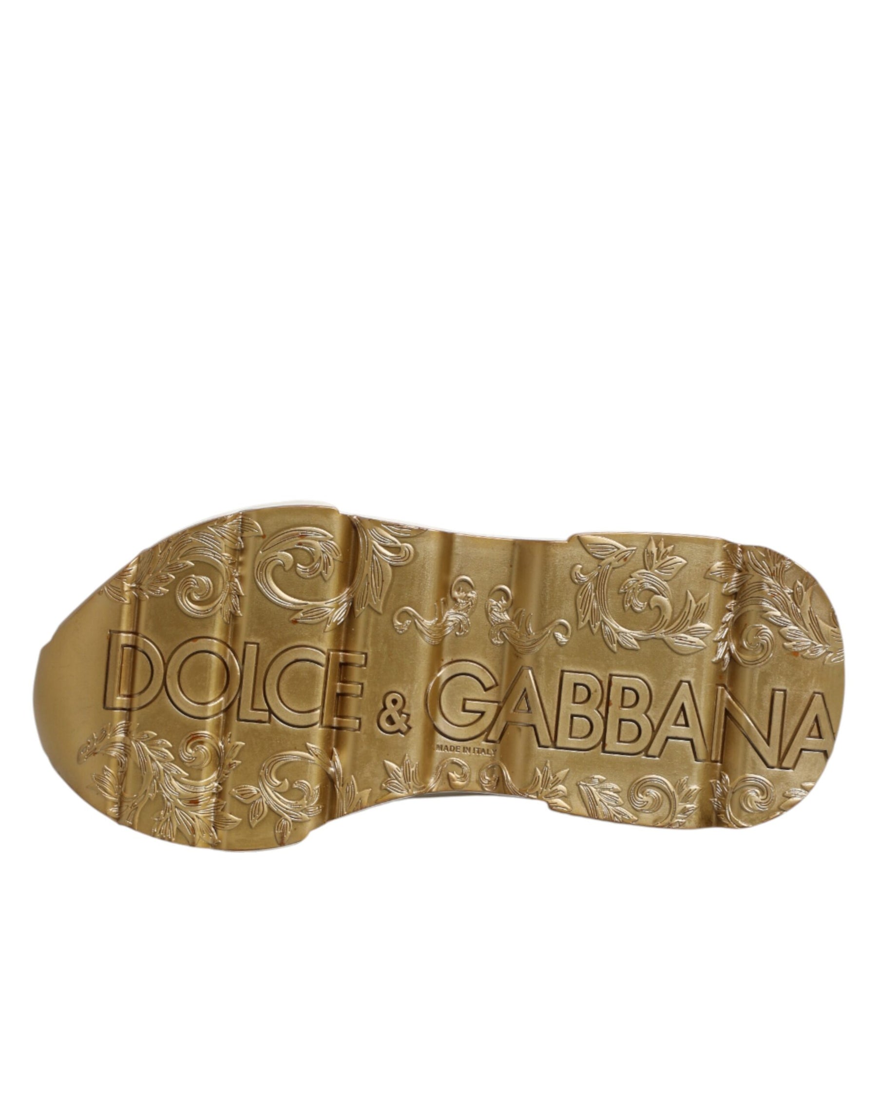 Dolce & Gabbana White Gold Daymaster Low Top Sneakers Shoes | Regal Royce