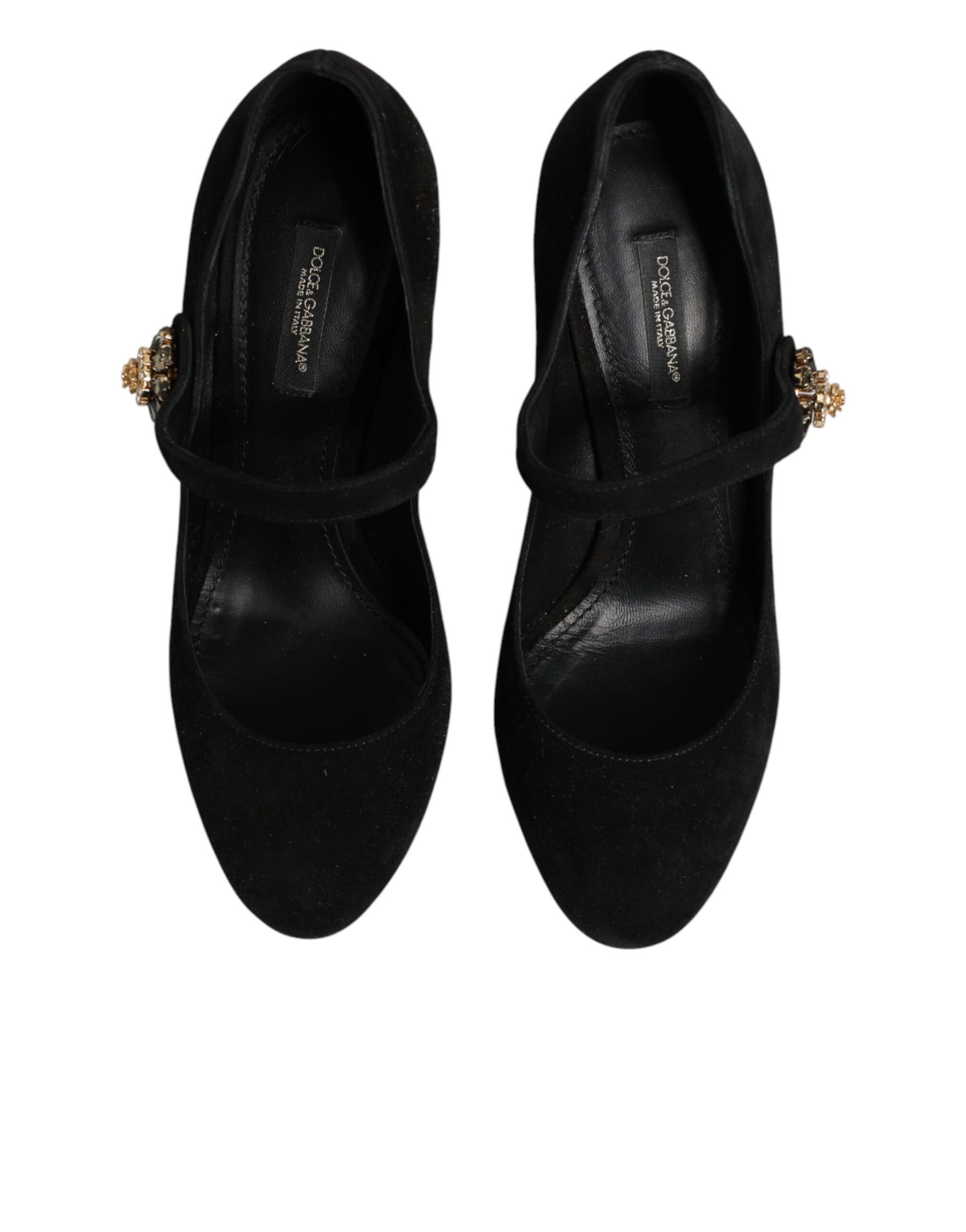 Dolce & Gabbana Black Embellsihed High Heels MARY JANES Shoes | Regal Royce