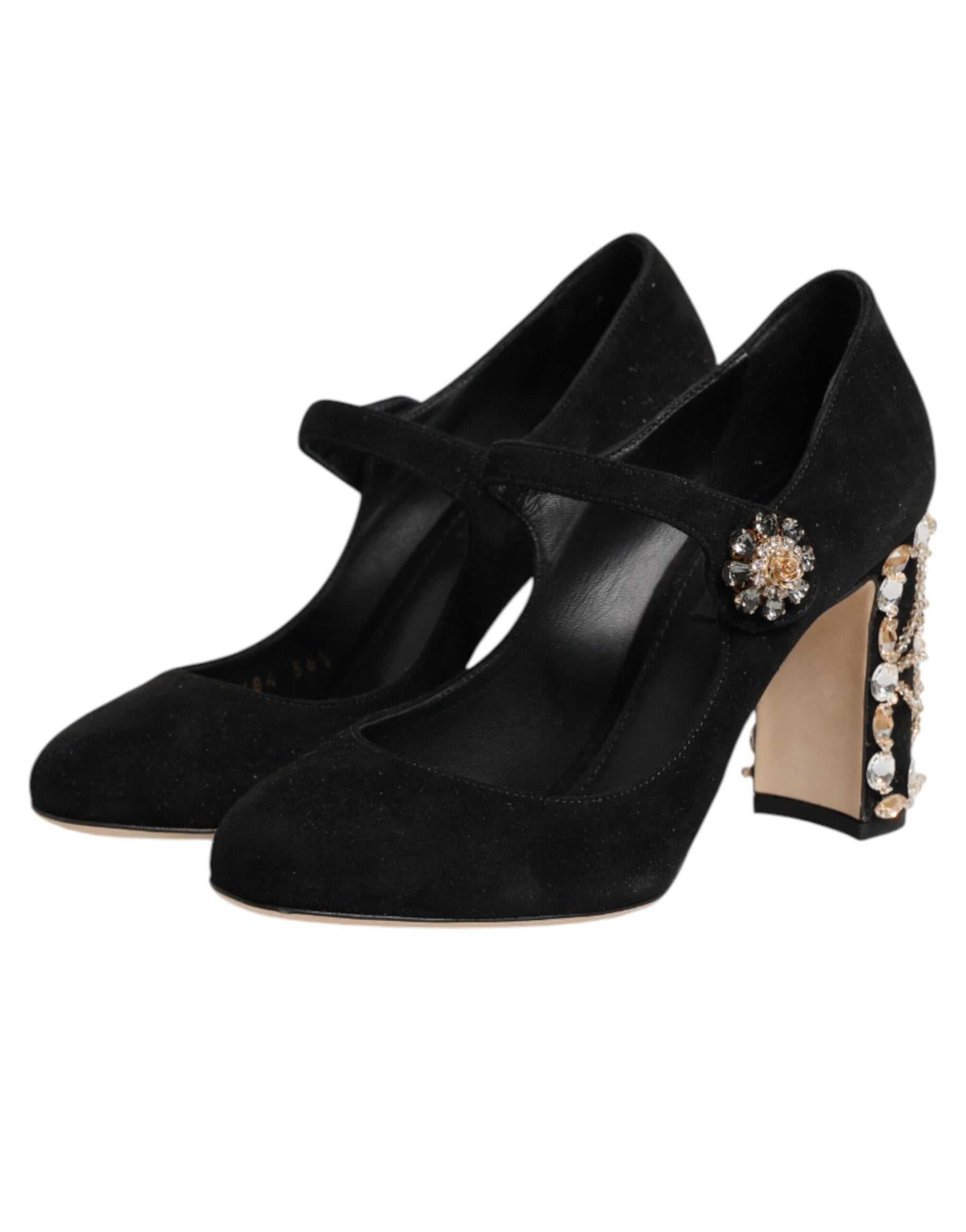 Dolce & Gabbana Black Embellsihed High Heels MARY JANES Shoes | Regal Royce