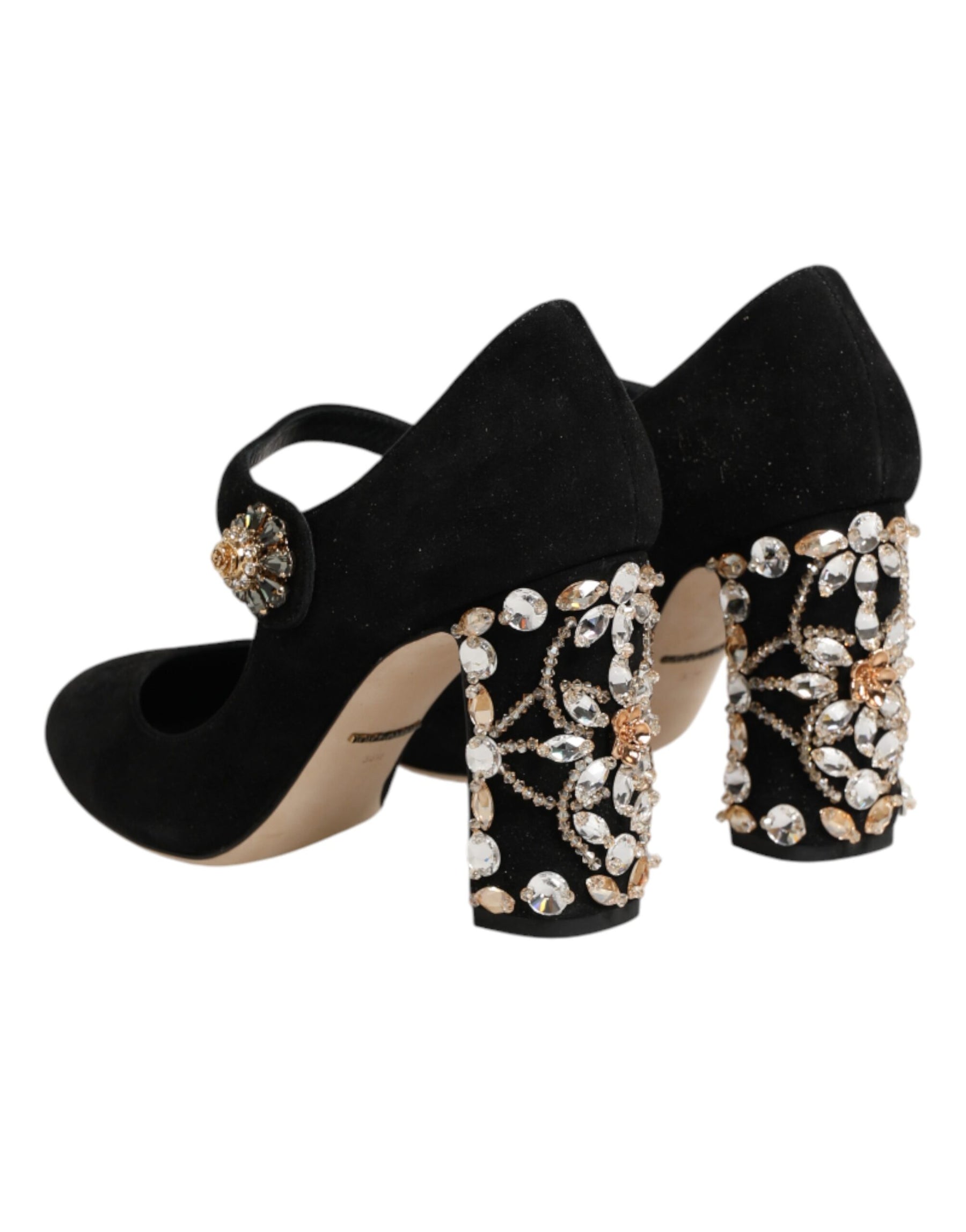 Dolce & Gabbana Black Embellsihed High Heels MARY JANES Shoes | Regal Royce