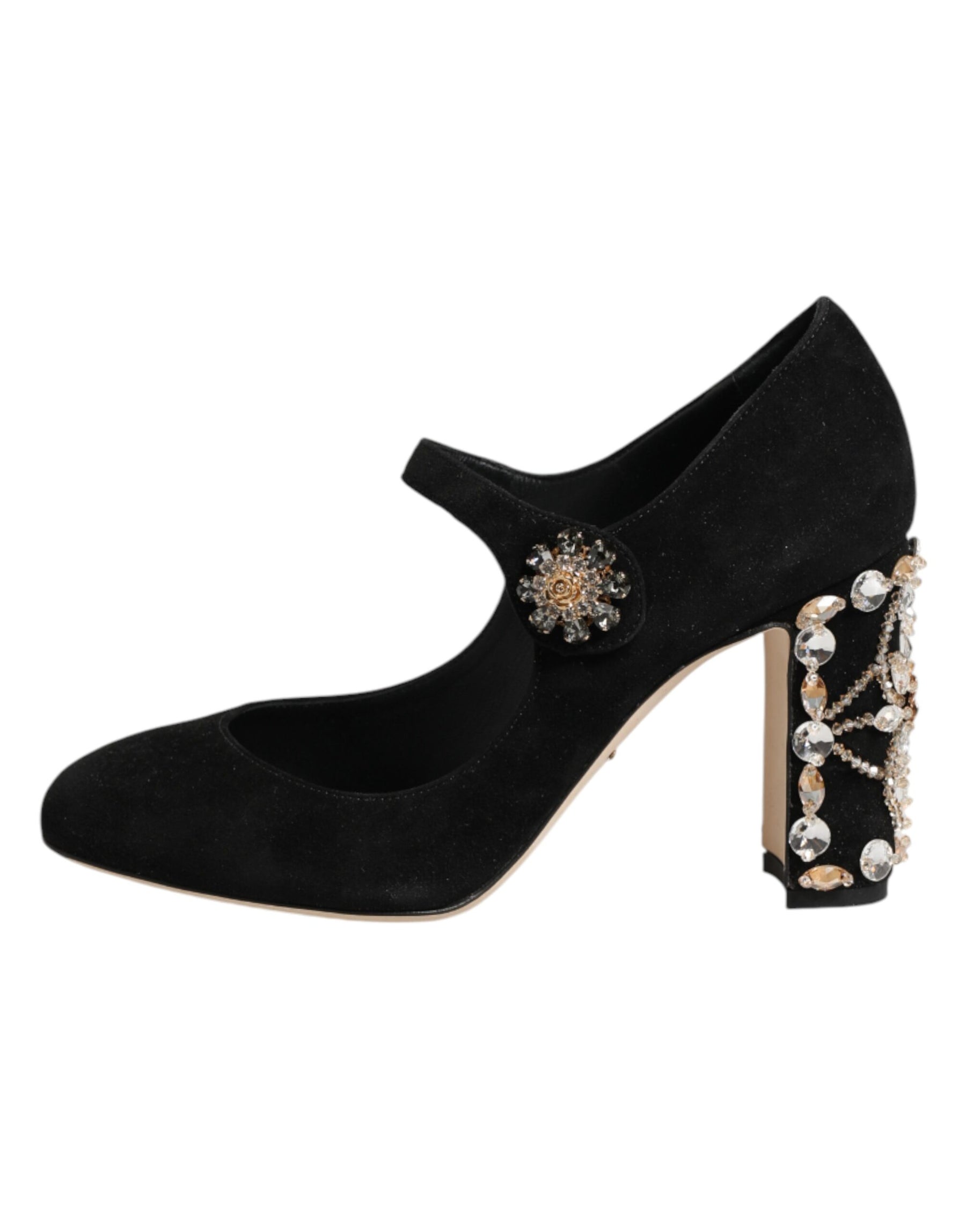 Dolce & Gabbana Black Embellsihed High Heels MARY JANES Shoes | Regal Royce