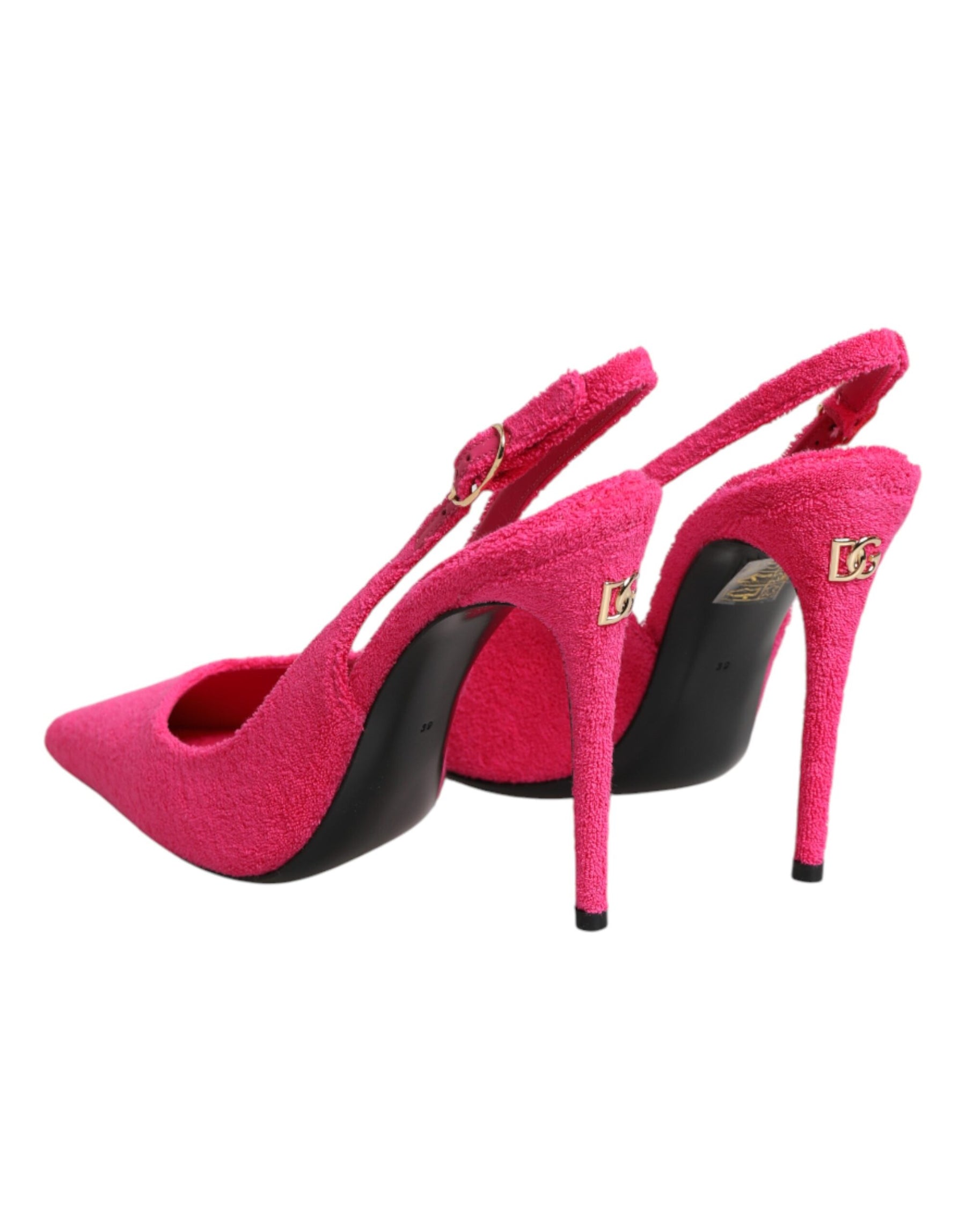 Dolce & Gabbana Pink Suede High Heels Slingback Shoes | Regal Royce