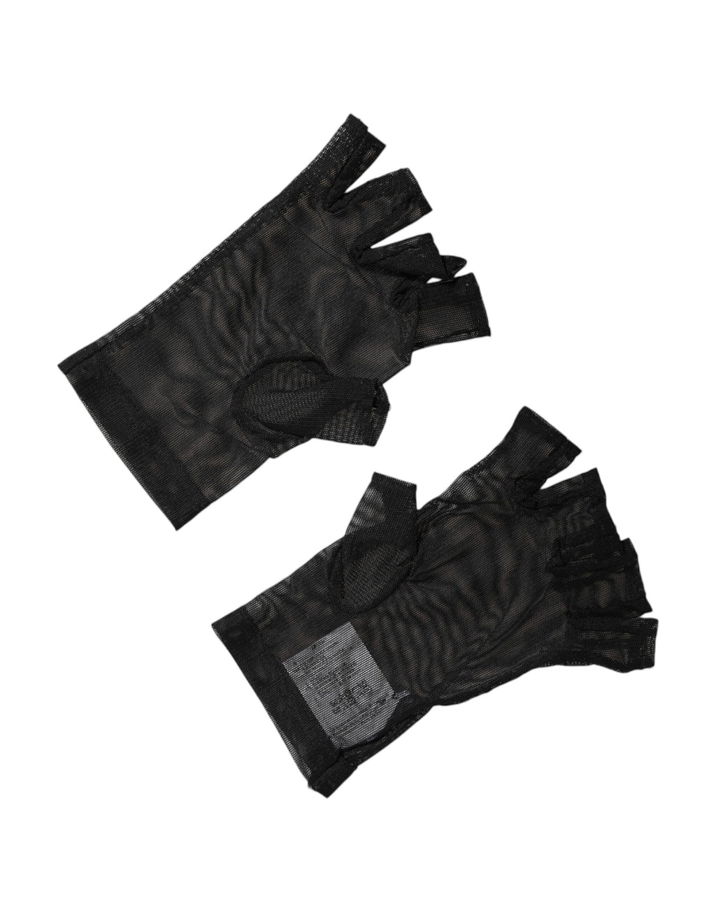 Dolce & Gabbana Black Nylon Wrist Length Fingerless Mitten Gloves