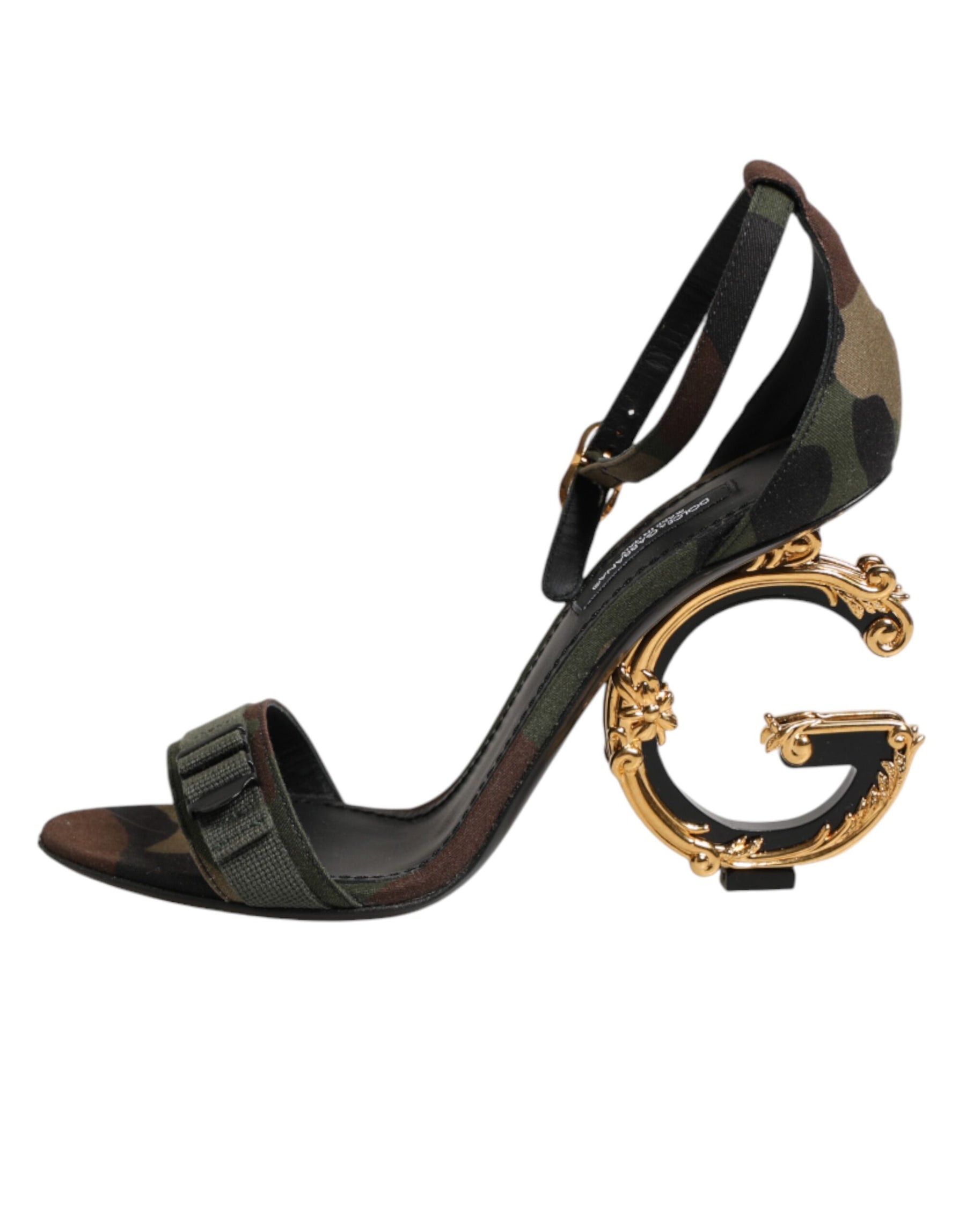 Dolce & Gabbana Multicolor DG Logo Heels Camouflage Sandals Shoes | Regal Royce